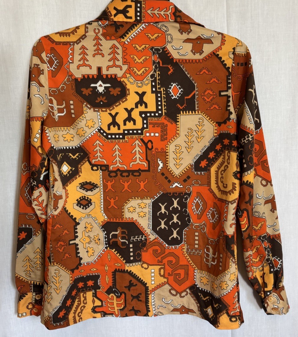 70s FASHIONED BY GREGORY MOD BLOUSE Festival Boho Disco Hippie Medium