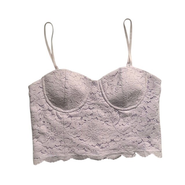Lavender Lace Corset Cami Top M Lilac Fairy Coquette Romantic Feminine Whimsical