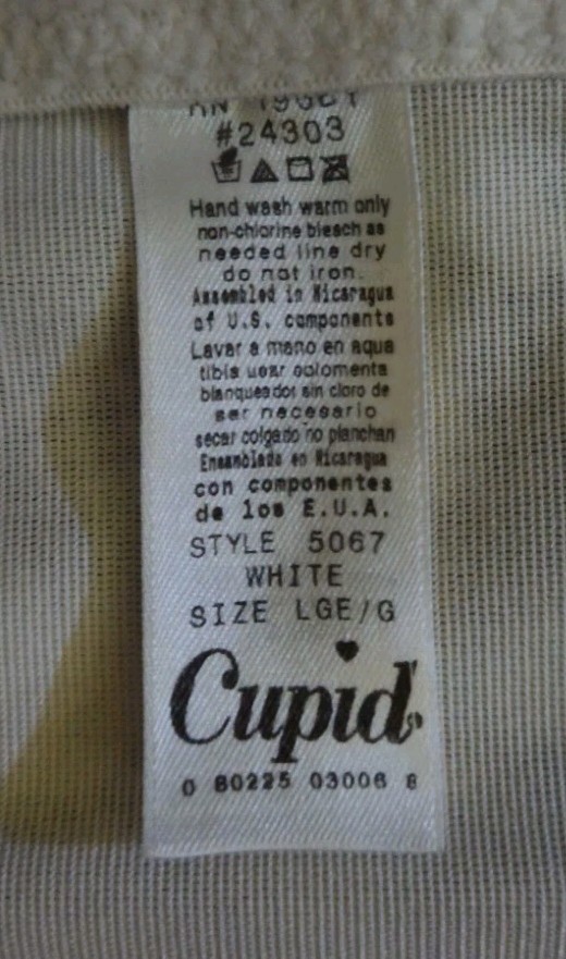 Vintage 90s Cupid 5067 Extra Firm Control Waist Cincher Girdle Damask White Larg