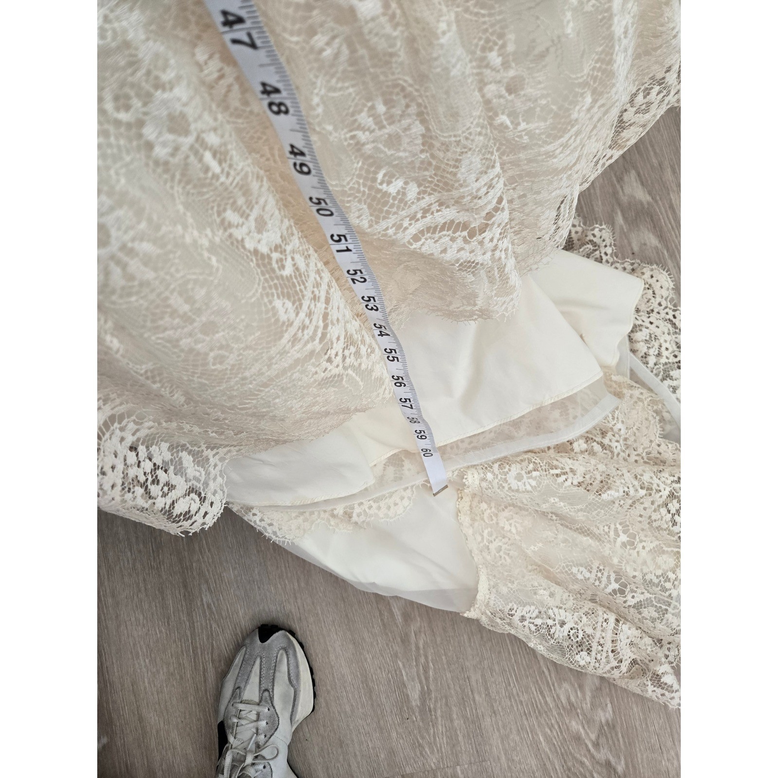 Vintage Victorian Lace Wedding Dress Pearl Beaded High Neck Long Sleeve Gown 6