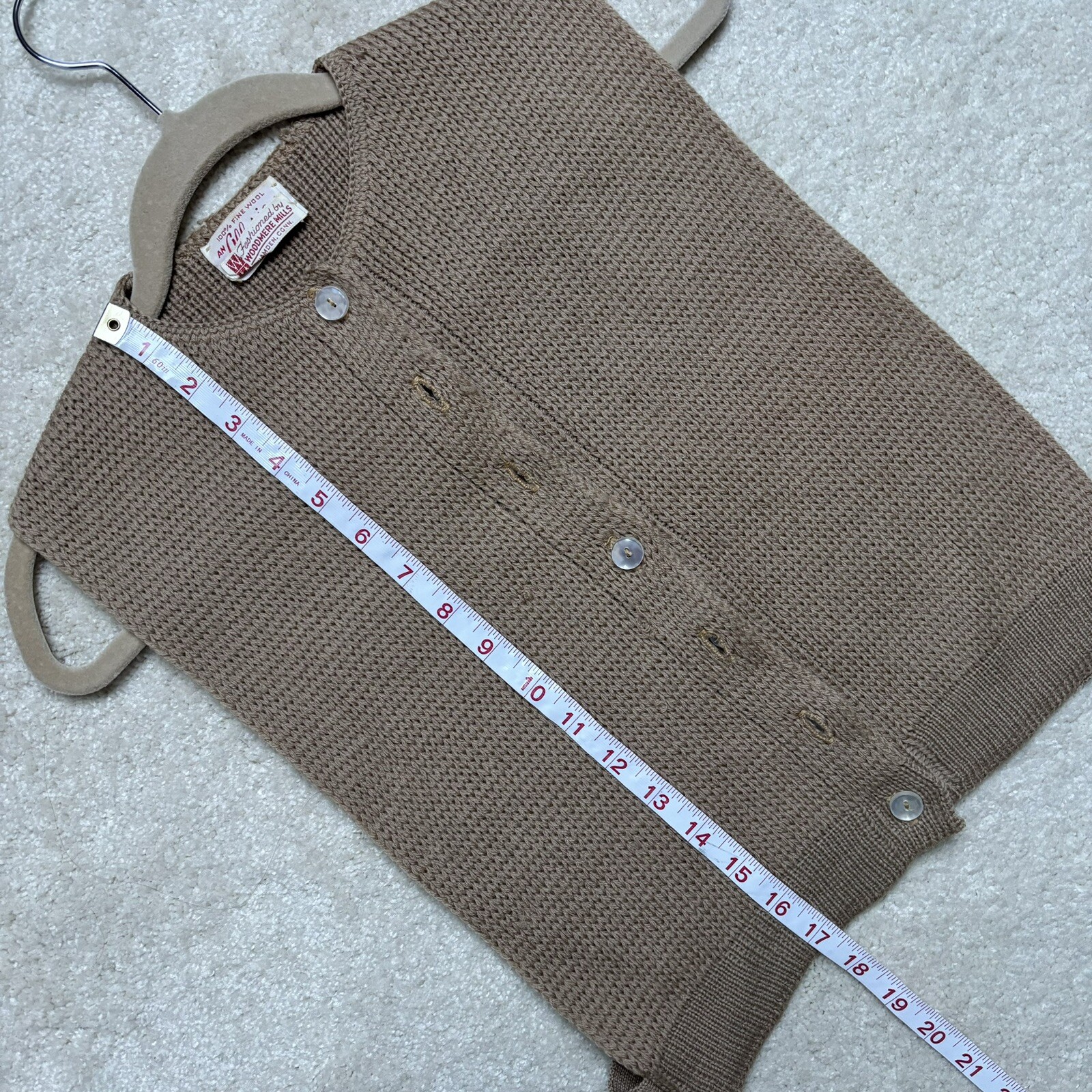 Vintage Wool Knit Vest Alberic Beldoch Popper Woodmere Mills