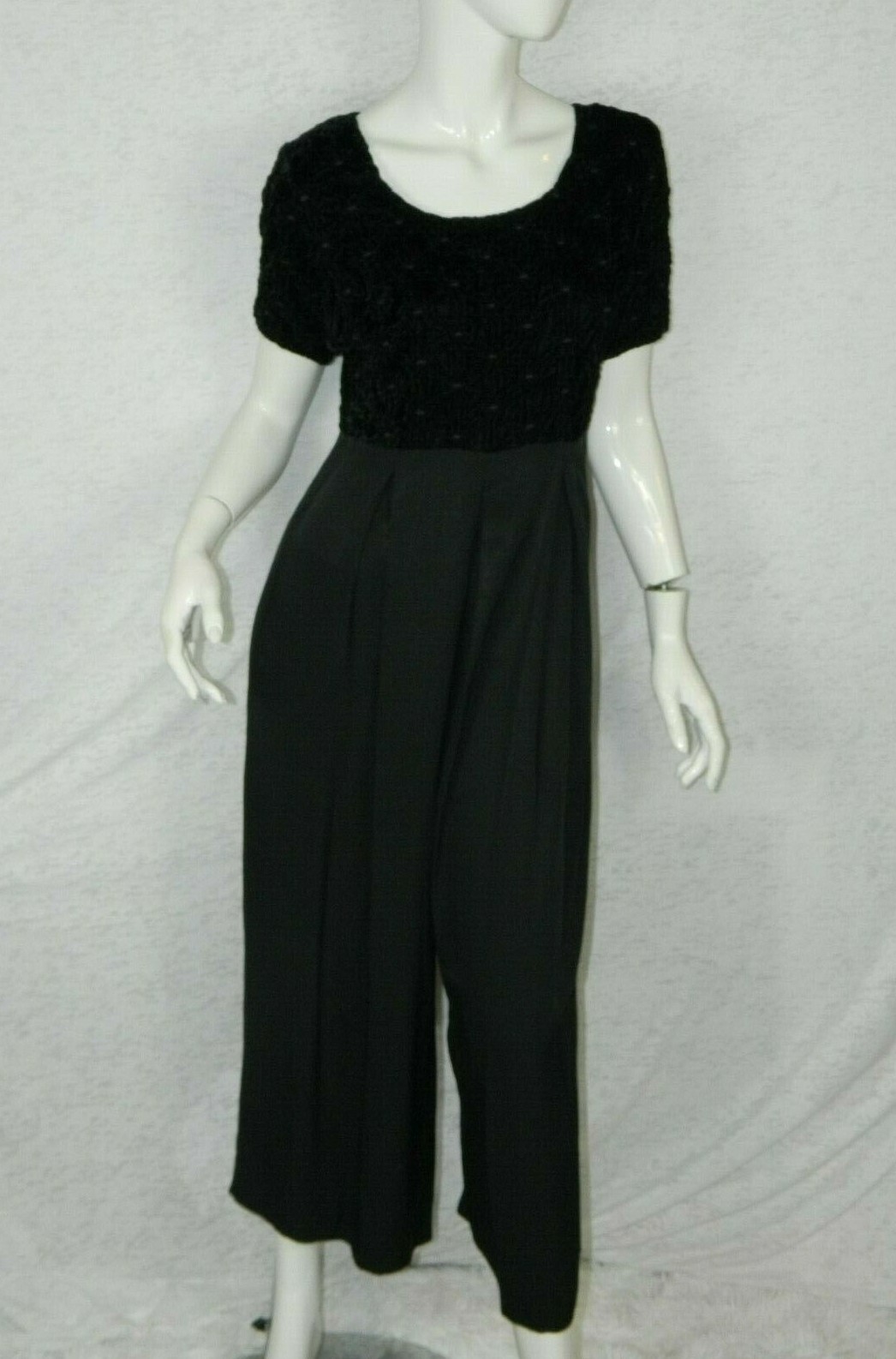 Vintage 90’s Jeffery & Dara Linda Hutley Jumpsuit Black Hipster Size 5/6