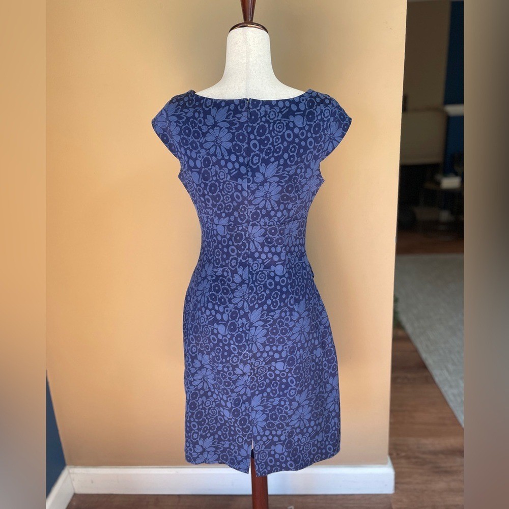 Kay Unger Floral V Neck Cocktail Dress Cap Sleeve Size 8 NWT Vintage Purple