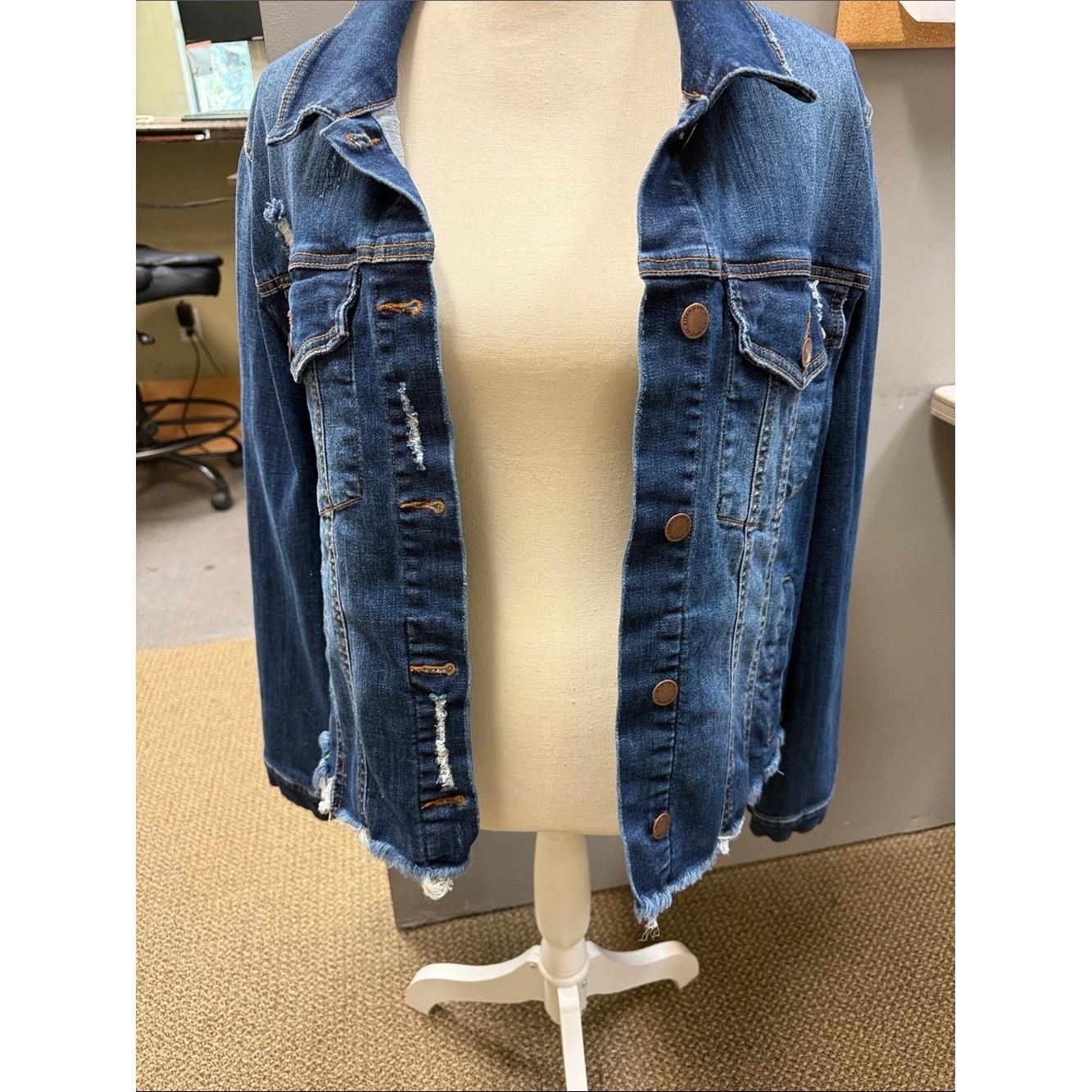 RISEN Hand Painted Floral Denim Jacket Boutique Art Jacket Boho Western Chic