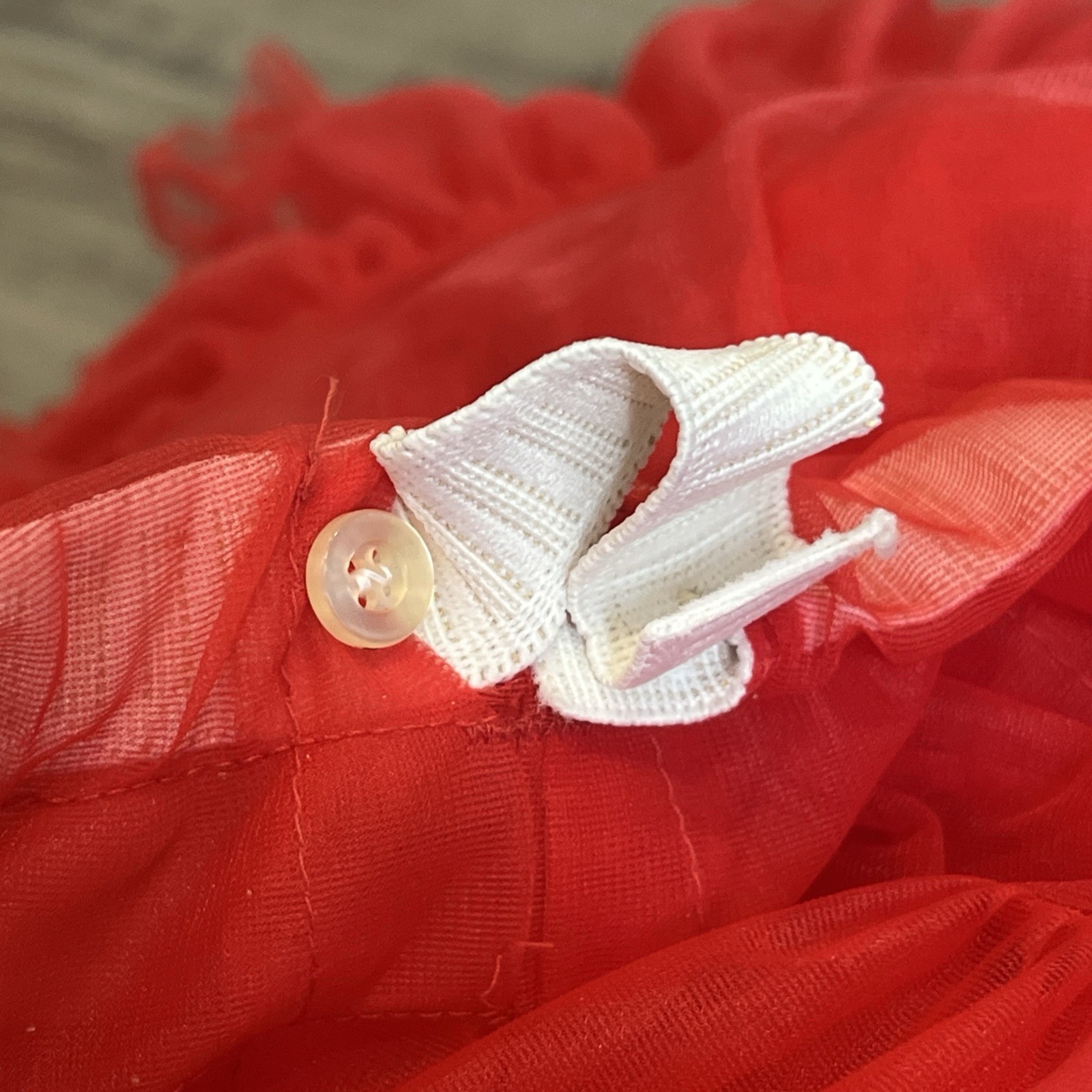 Vtg 60’s Malco Modes Red Ruffled Tiered Skirt Square Dance Country Western Sz M