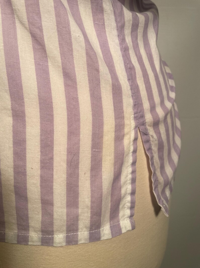 Vintage 1990s Plus Size Spring Floral All Cotton Striped Blouse Size 16 XL