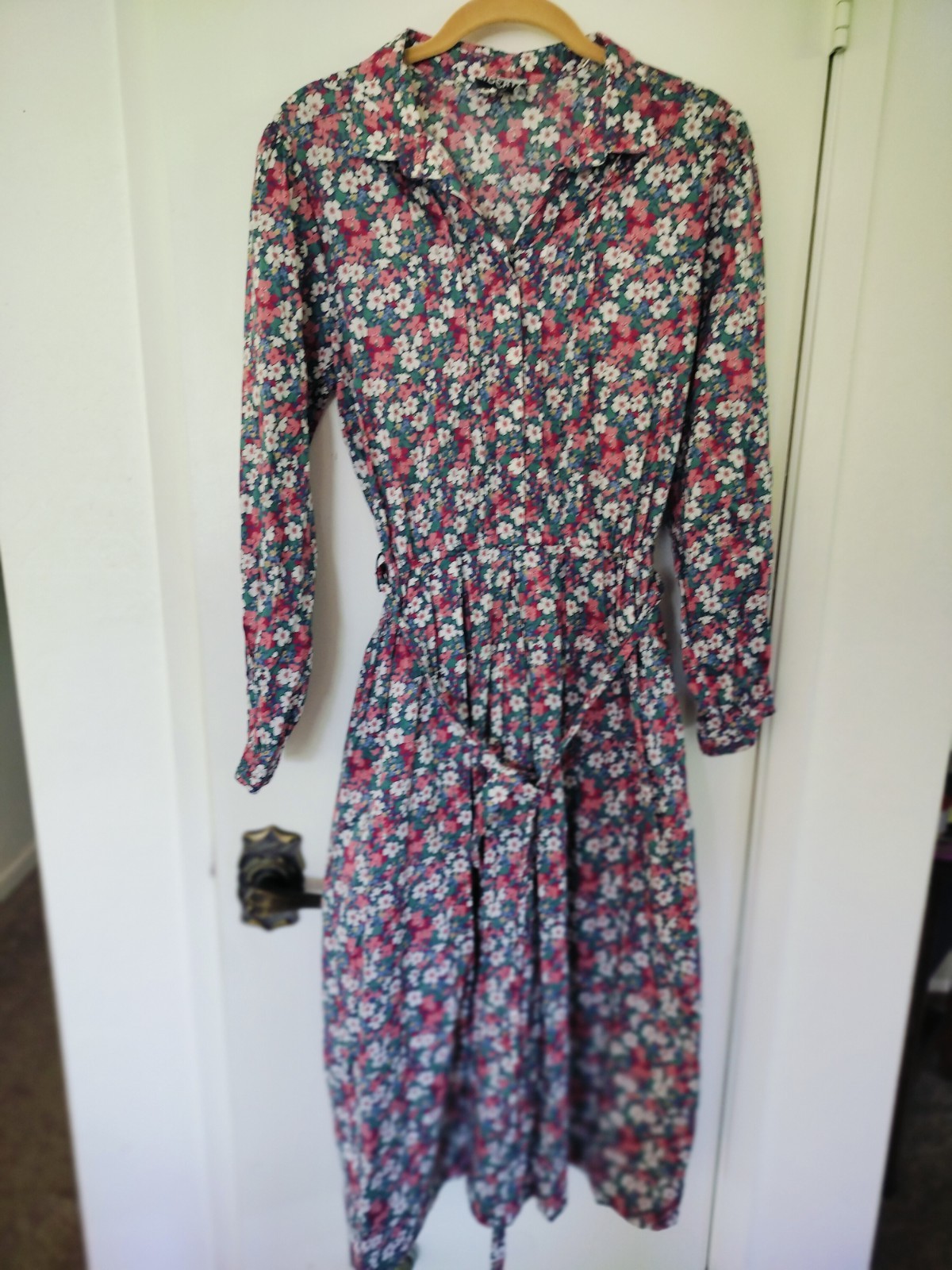 Liberty of London Vintage 70s 100% Cotton Calico Floral Dress Made in England