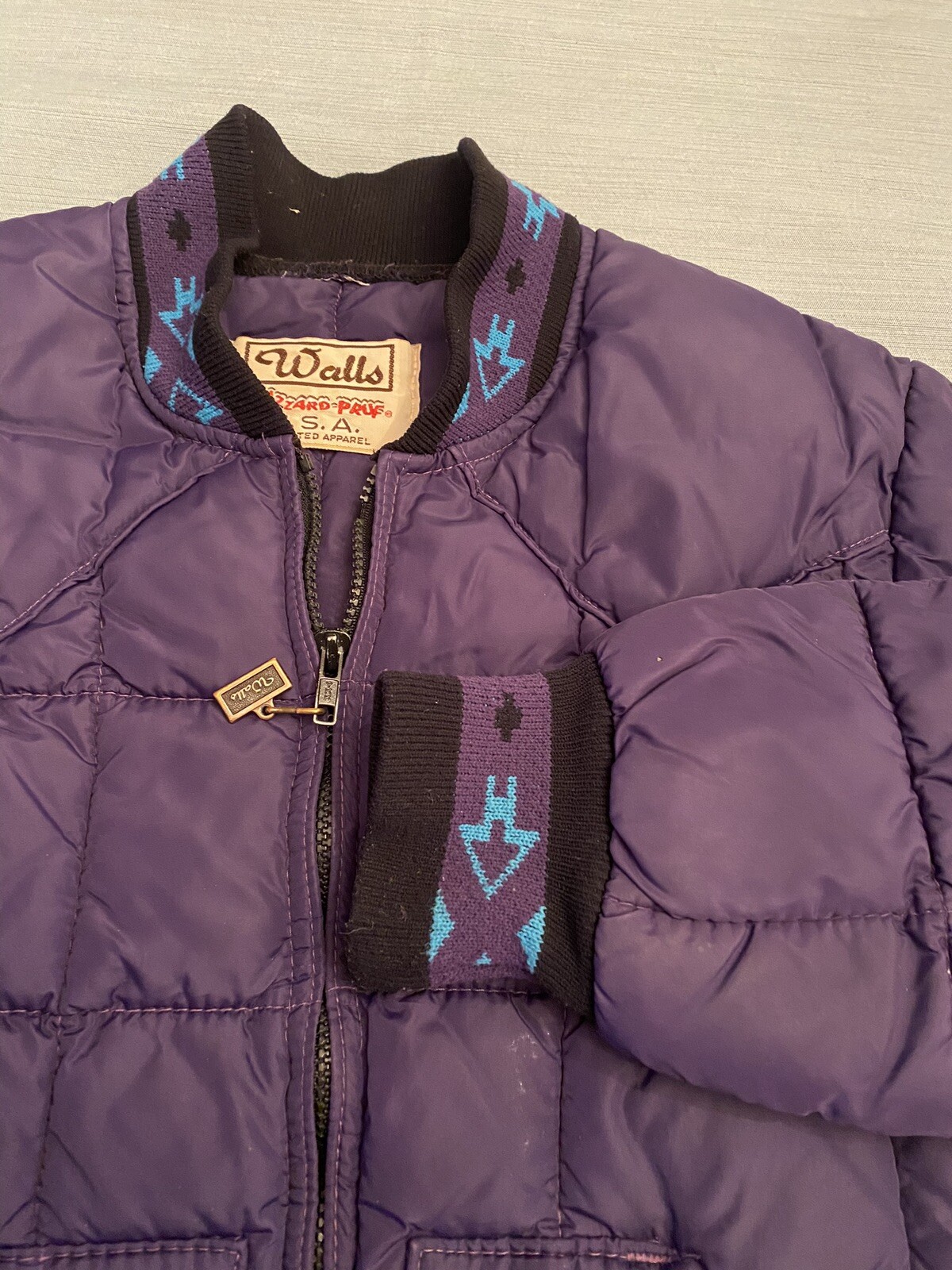 Vintage Walls Insulated Puffer Coat Aztec Purple Women’s Size S 90’s Southwest
