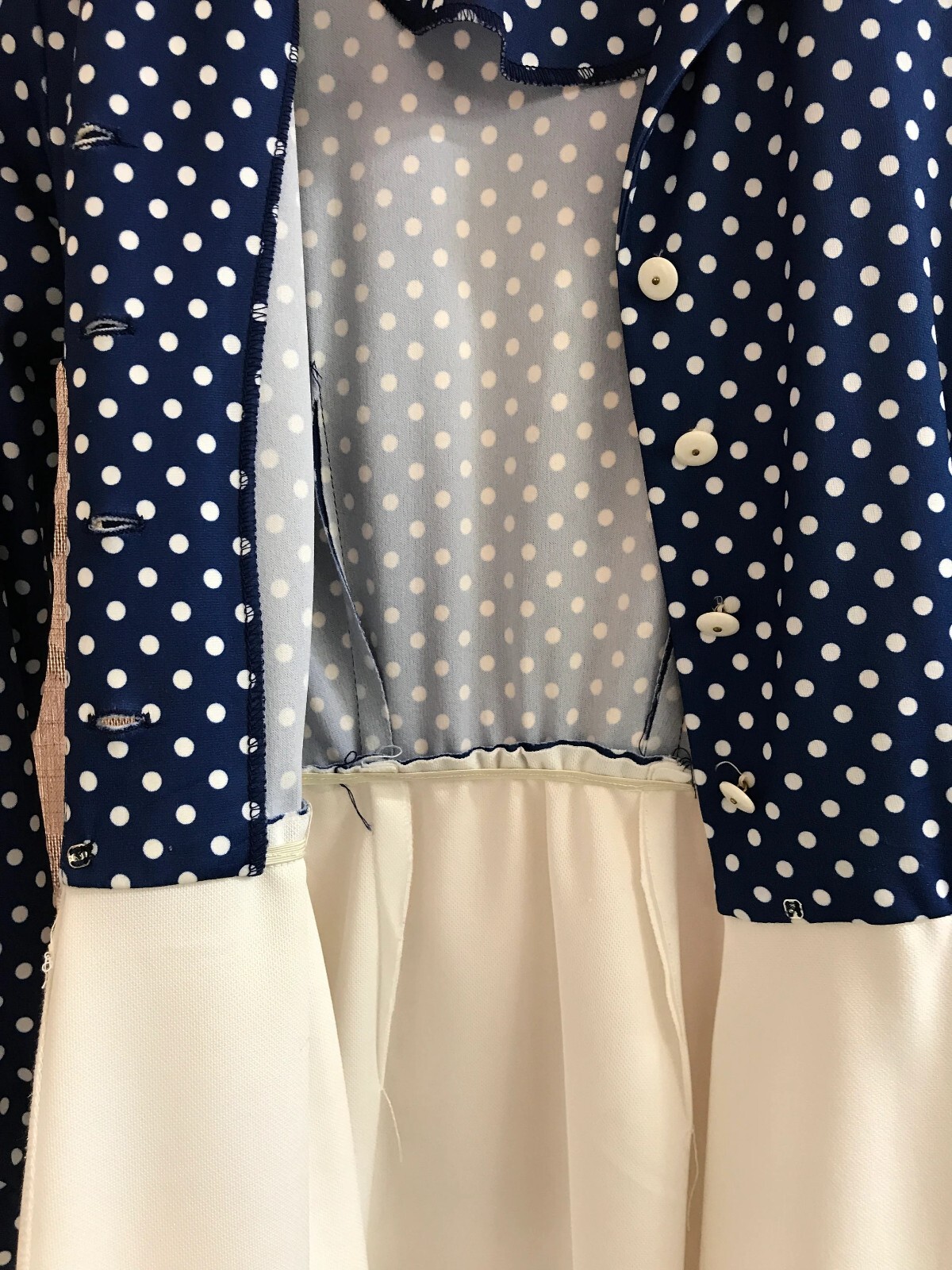 70s Vtg Evie Addams Polka Dot Butterfly Dress, Rockabilly, Retro, Pin-Up, Swing