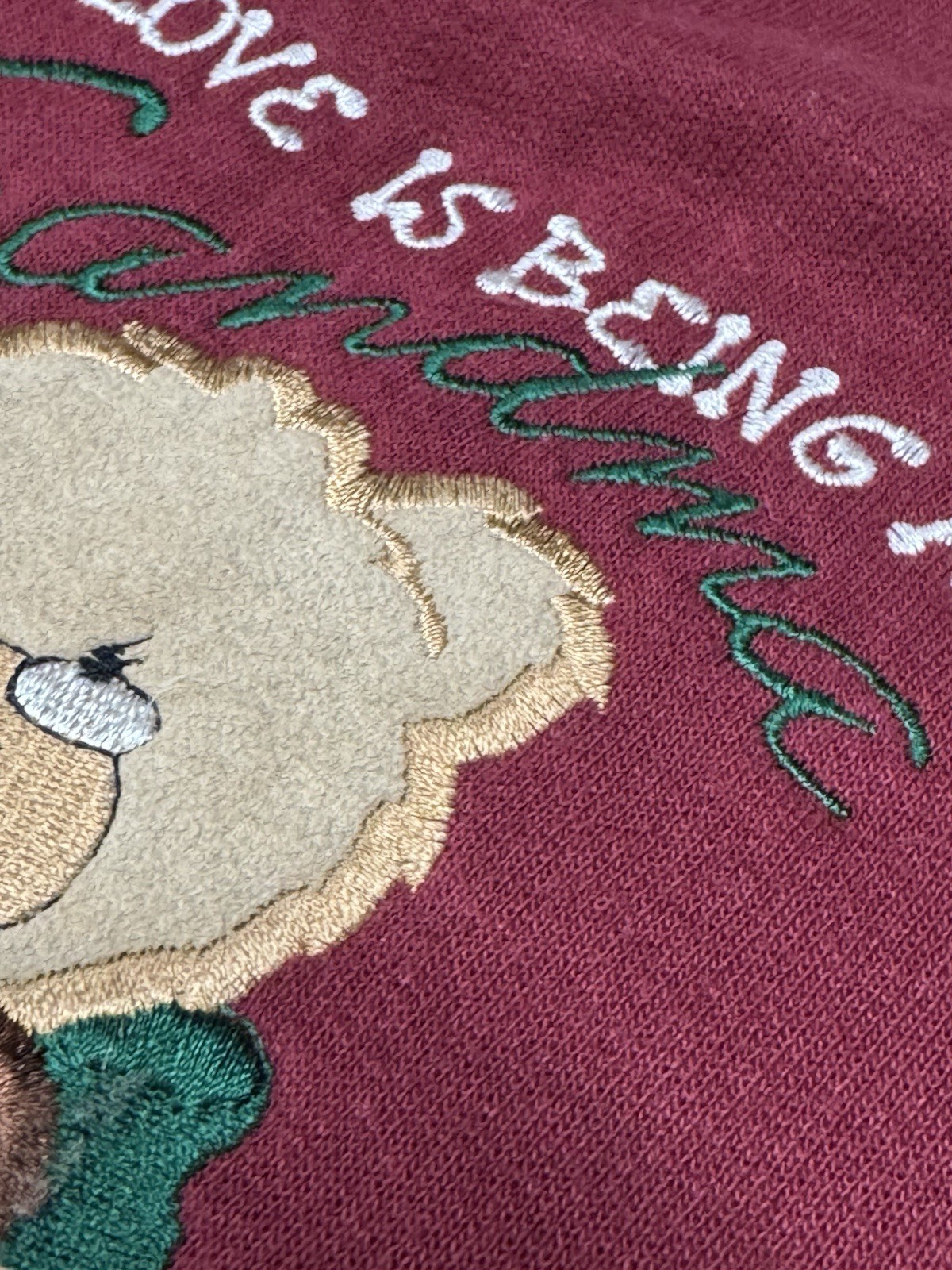 Vintage MC Energy Maroon Large Teddy Bears Love is Being A Grandma Sweatshirt
