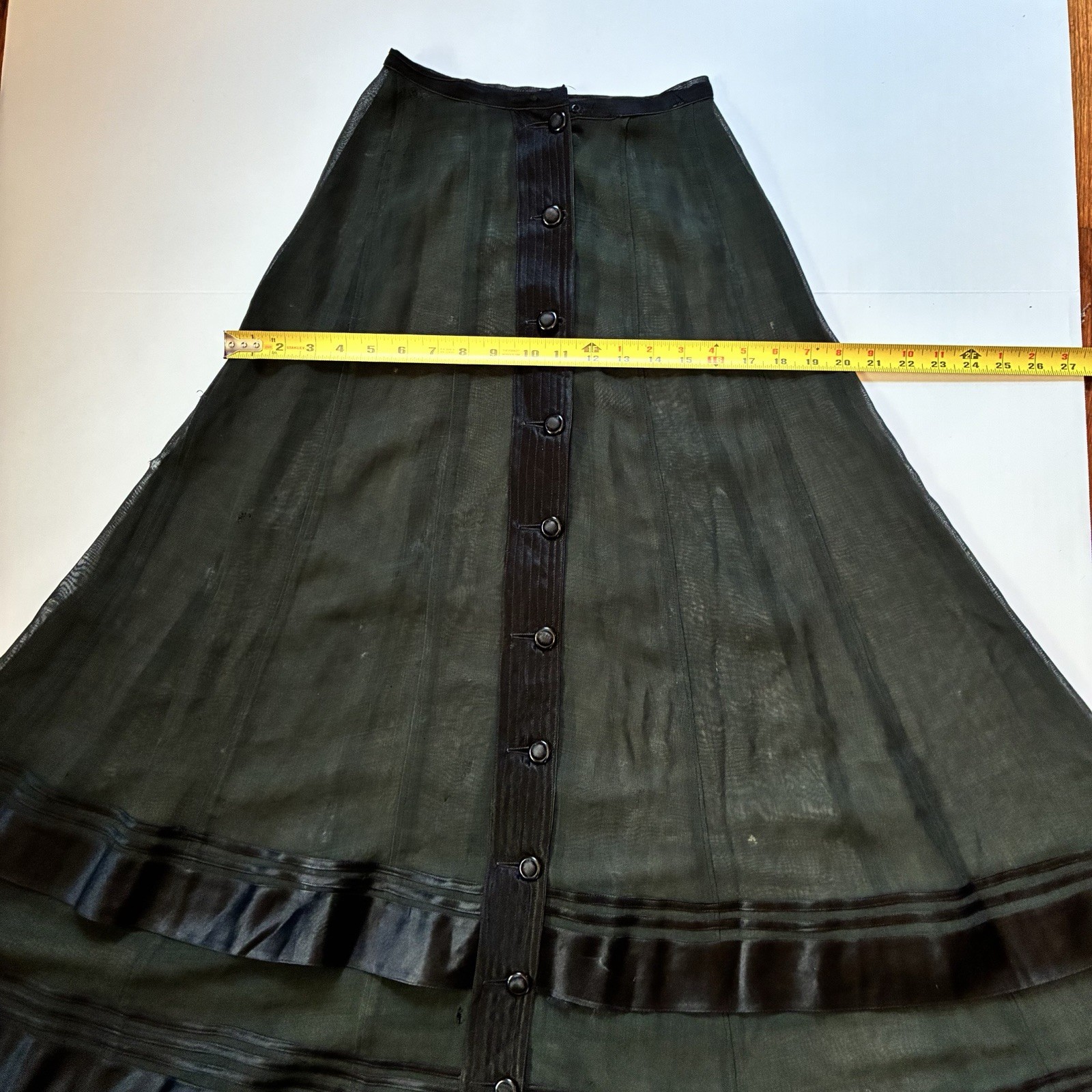 Antique Victorian Mourning Over Skirt Petticoat Overlay For Template