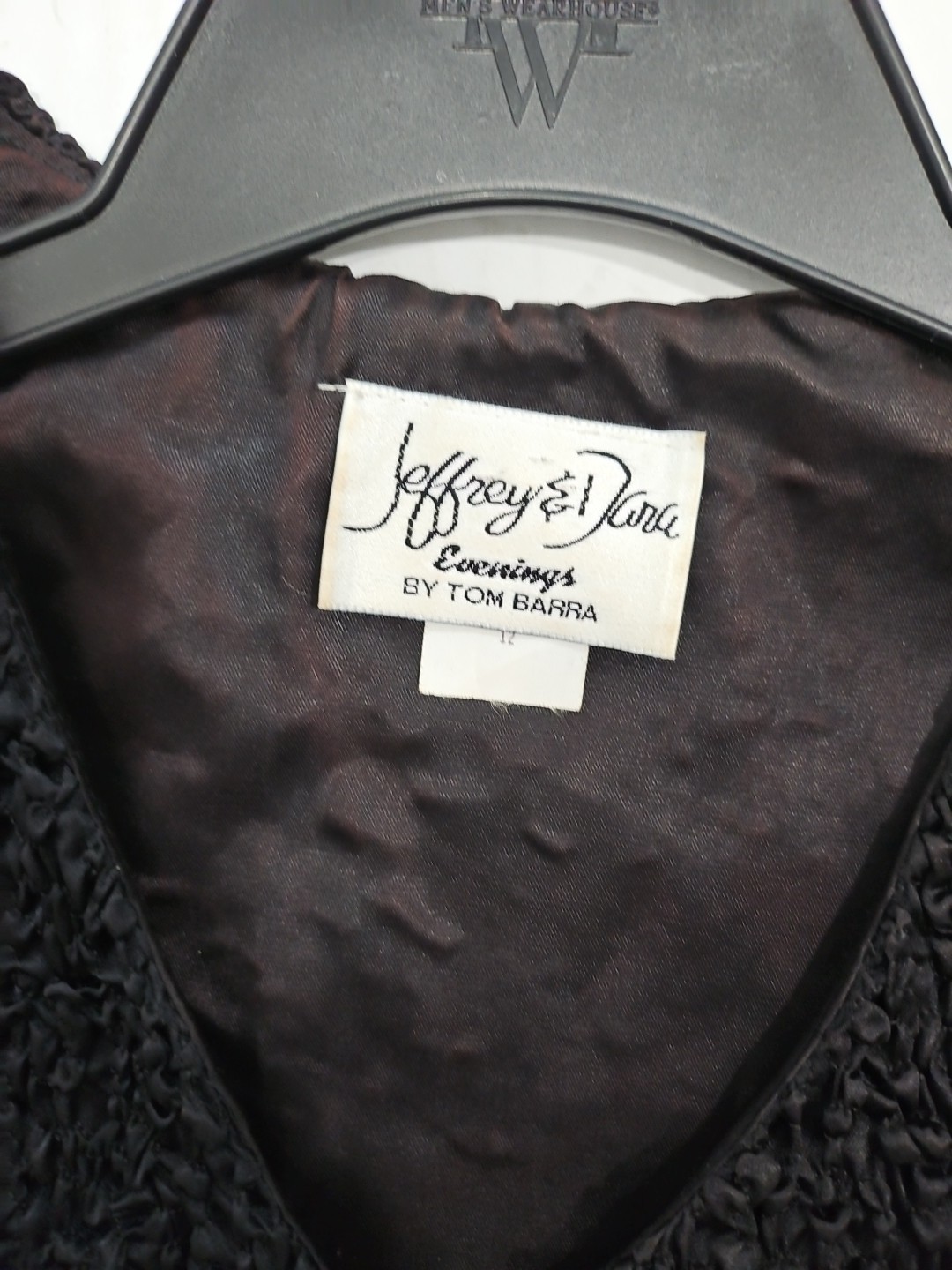 Jeffrey & Dara Evenings By Tom Barra Jacket Crinkly Short Sleeve Sz 12