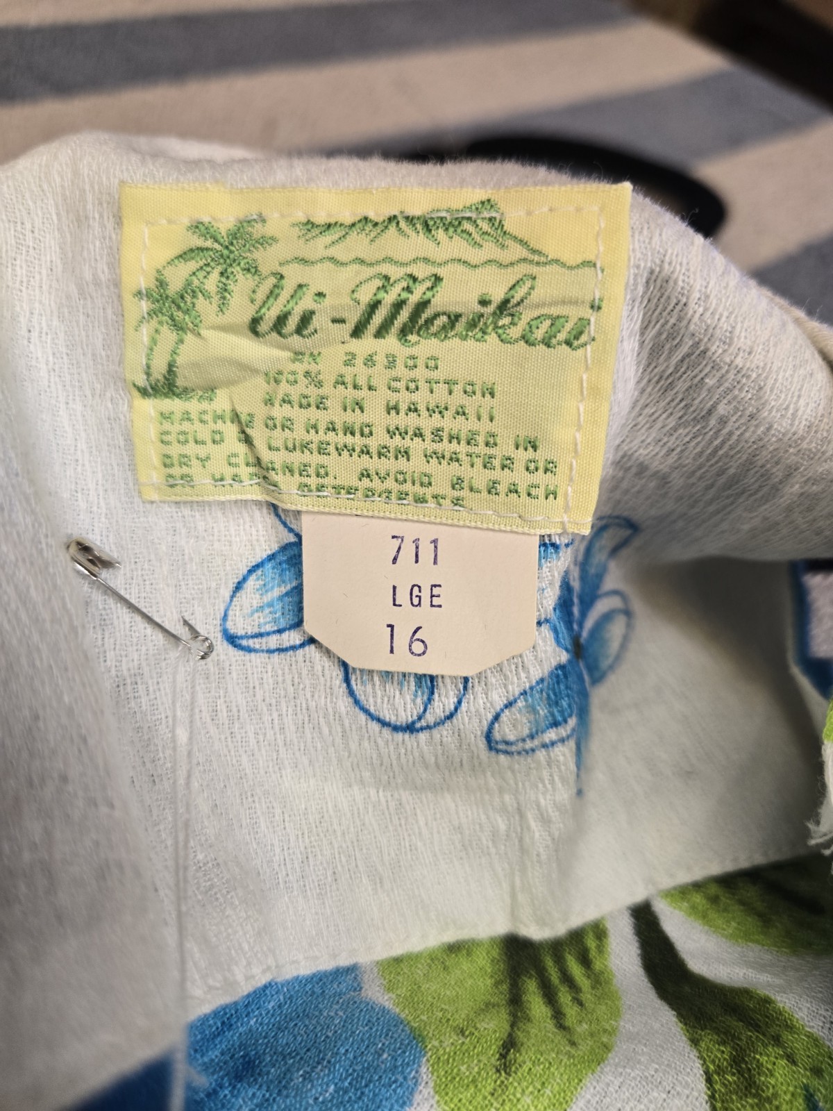 Vintage Ui-maikai Hawaiian Barkcloth Honeymoon Aloha Dress & Shirt Set w1257