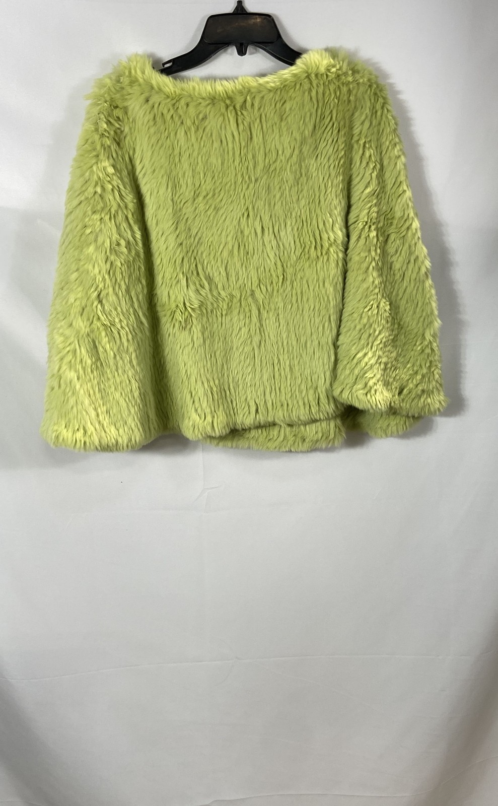 Vintage Y2K Pearldive Women’s Lime Green Genuine Rabbit Fur Short Sleeve Top