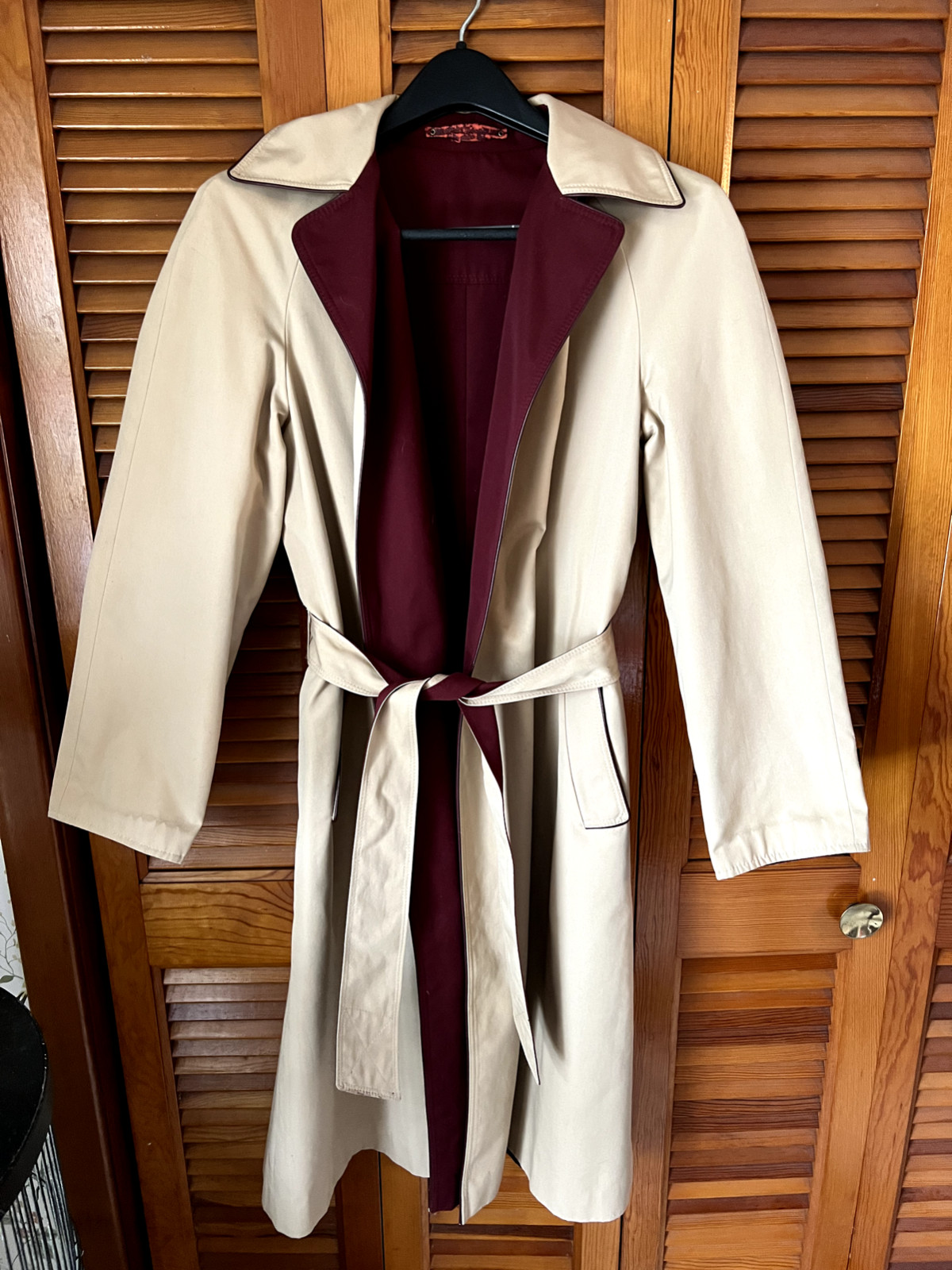 Vintage 1970’s Etienne Aigner Trench Rain Coat Jacket Reversible Size Small