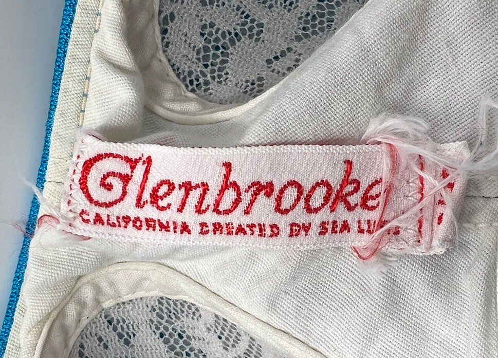 Swim Suit 1950s Pin Up Glenbrooke California Blue Bullet Bra Size 10/32 Cosplay
