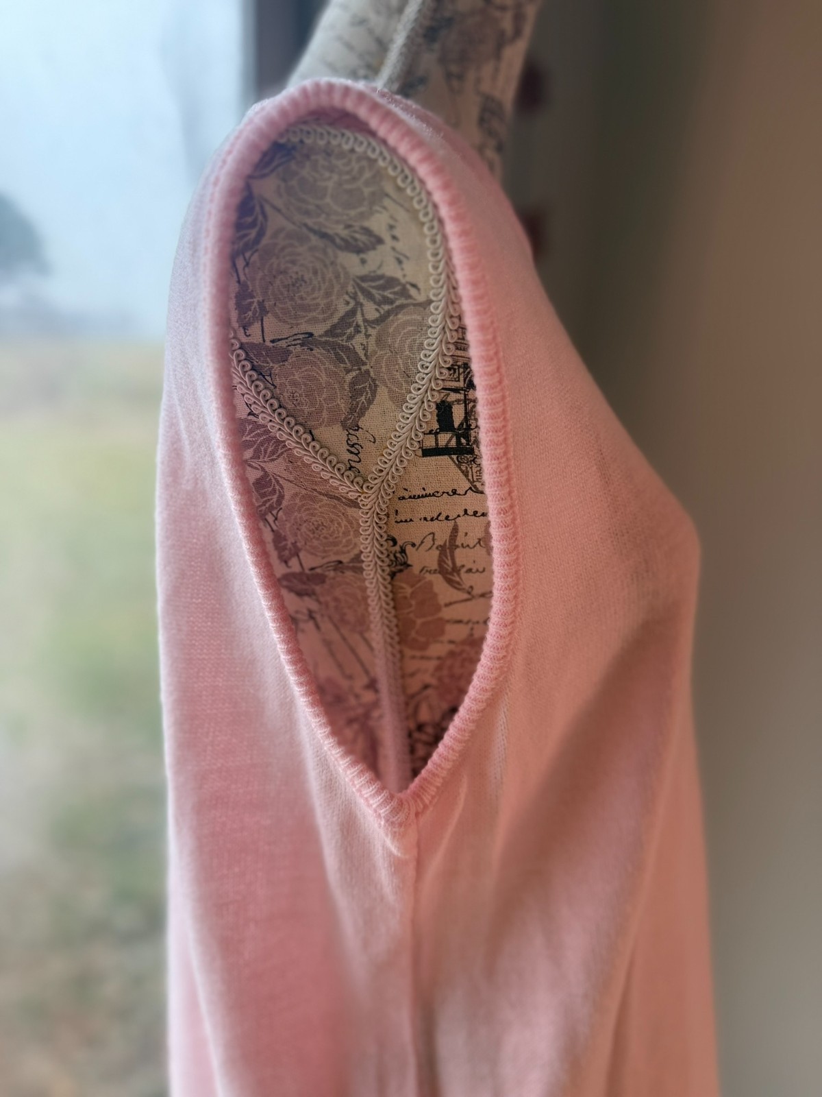 Vintage PINK Sweater Twin Set ACRYLIC Cardigan Tank HABAND 50s 60s GRANDMA Large