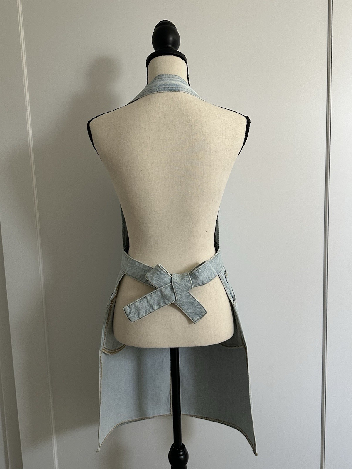 Vintage Guess Denim Overall Light Wash 90s Mini Pinafore Womens Apron Rare