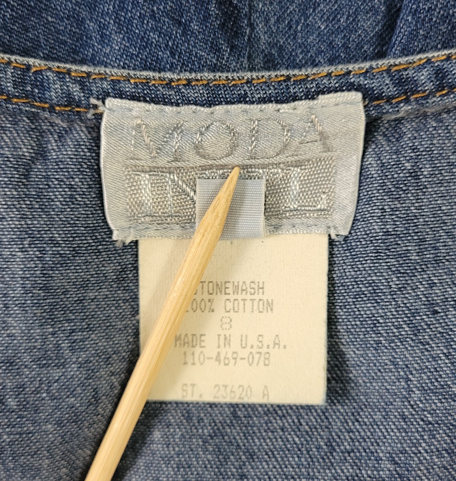 Vintage Moda Int’l Raised Waistline Button Down Flared Denim Dress Size 8