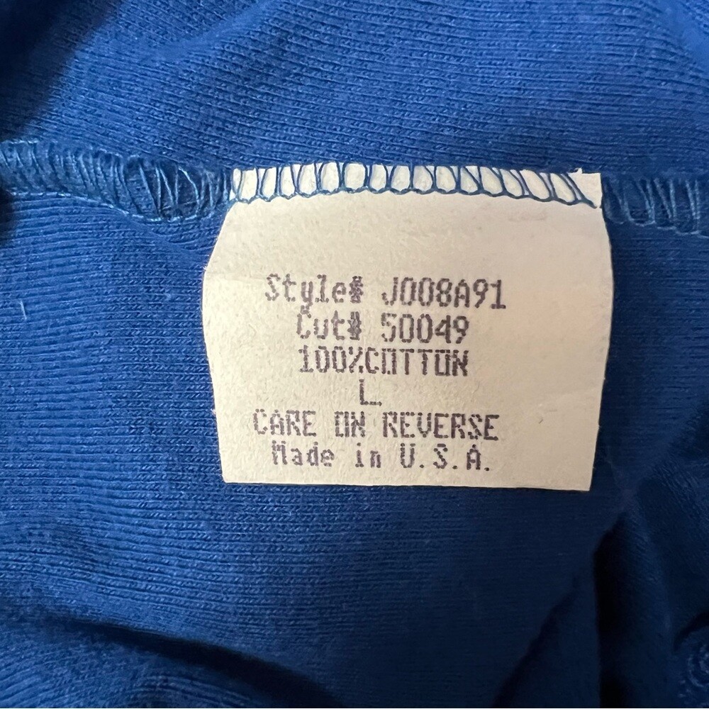 NWOT eyeshadow blue top with bling cat sz L vintage Y2K Long sleeves 100% Cotton