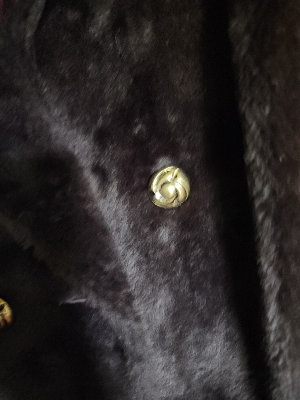 Vintage Faux Fur Brown Carpet Coat Wine Lining Long Plus Size XXL