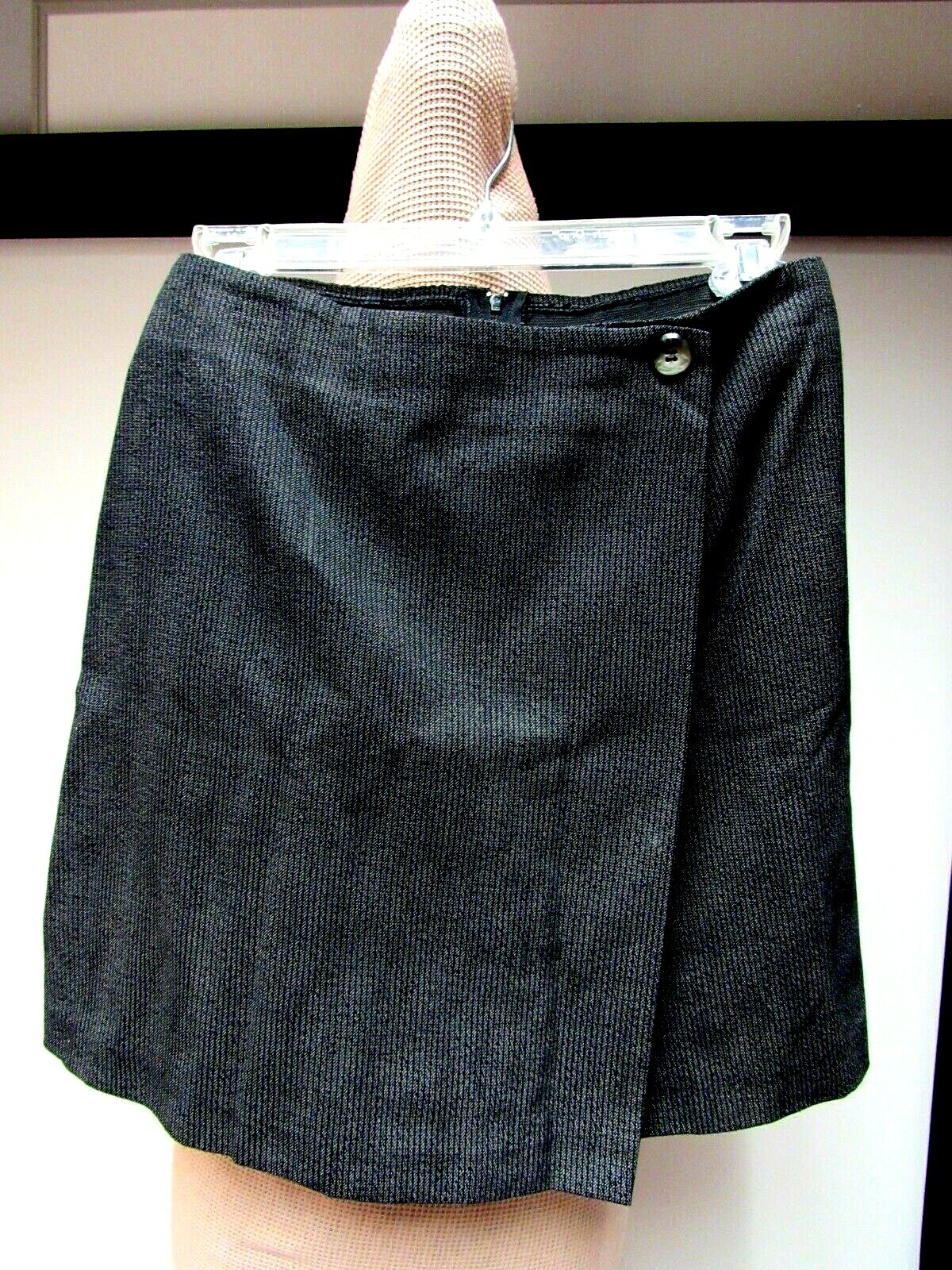 VTG ALL THAT JAZZ Flat Front Skort Shorts Pinstripe Charcoal Gray Black 9/10 EUC