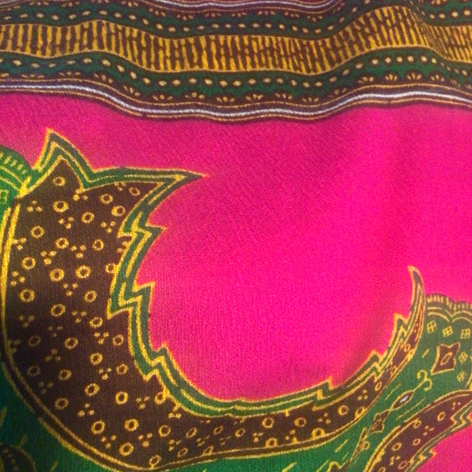Vintage 60s 70s Caftan Dashiki Pink Colorful Psychedelic Hippie Mod Lounge Dress