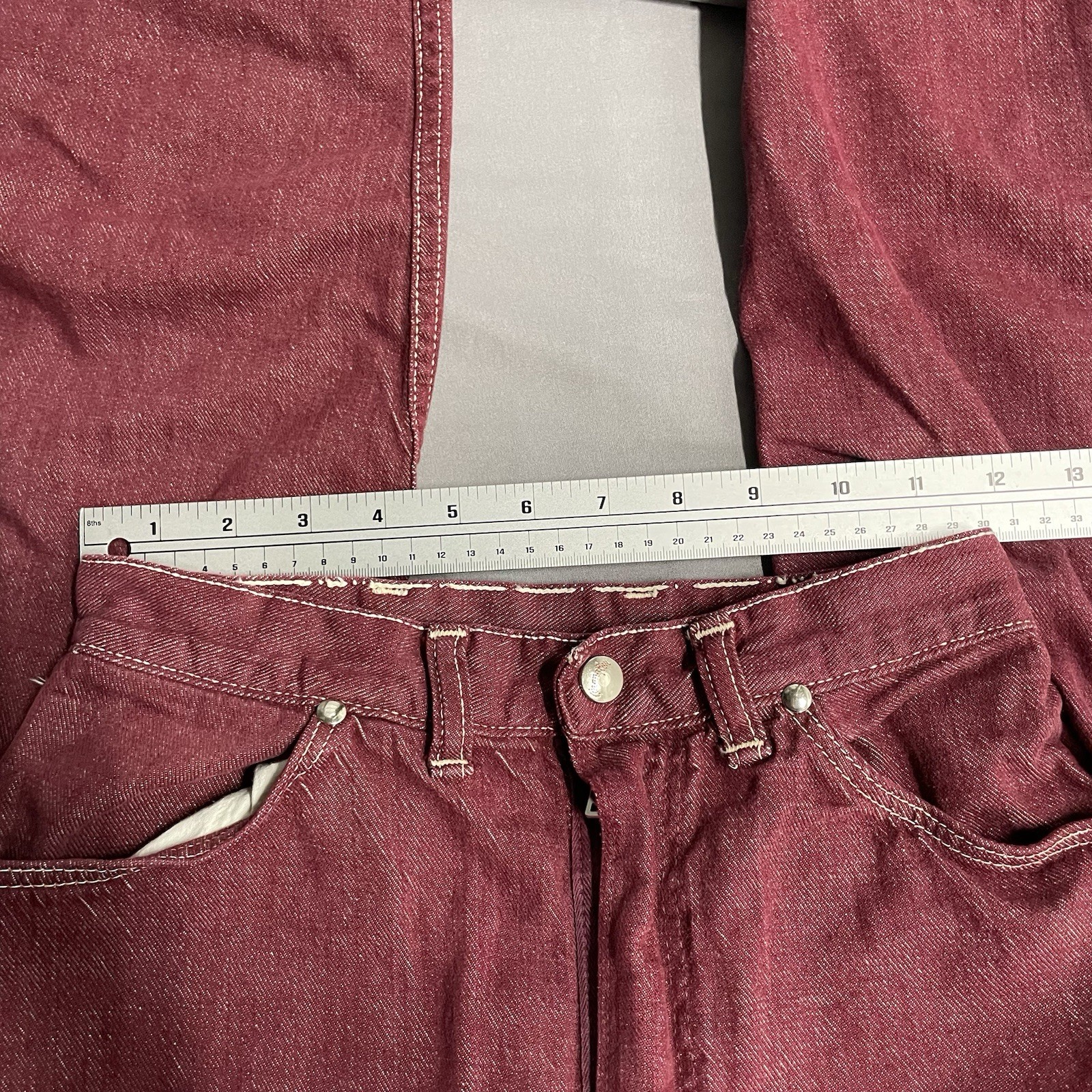 Vtg 50’s 60’s Misses Wrangler Sanforized Women’s Denim Jeans Maroon 24×26 14 USA