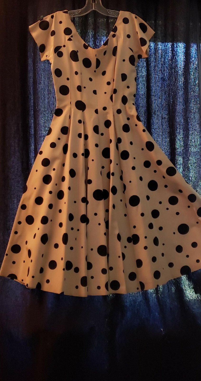 1950’s Cocktail/Tea Dress (blue and white polka dot)