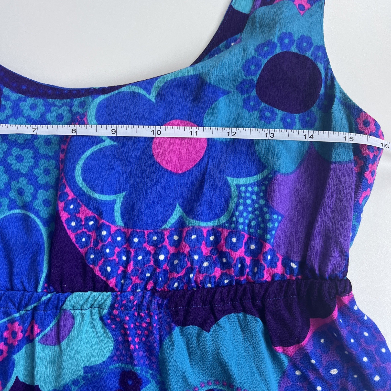 Vintage Pomare Tahiti Hawaiian Dress And Matching Shirt Size Small Purple Blue