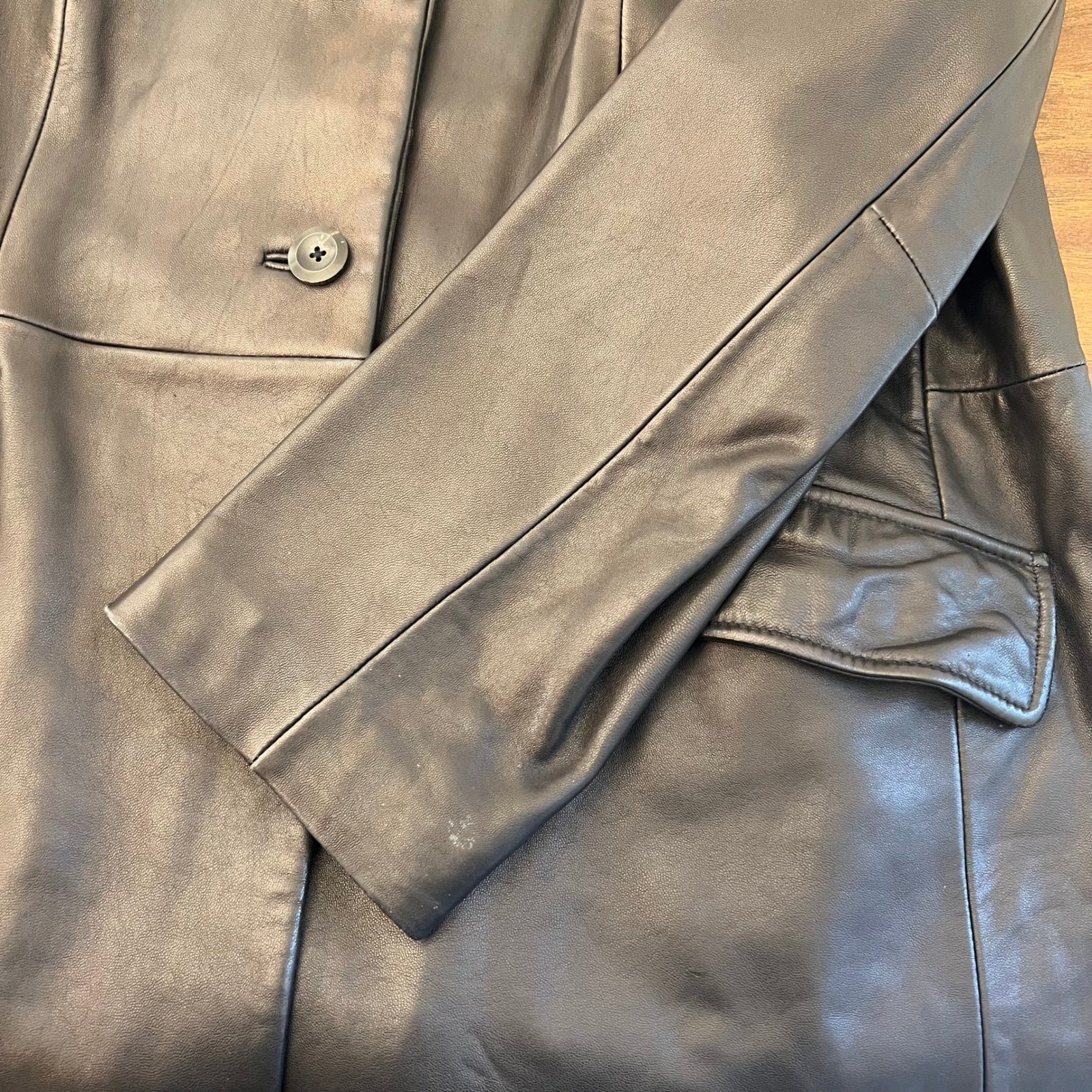 Vintage Lamb Leather Jacket Womens XL Ann Klein Black Old Money Luxury Classic
