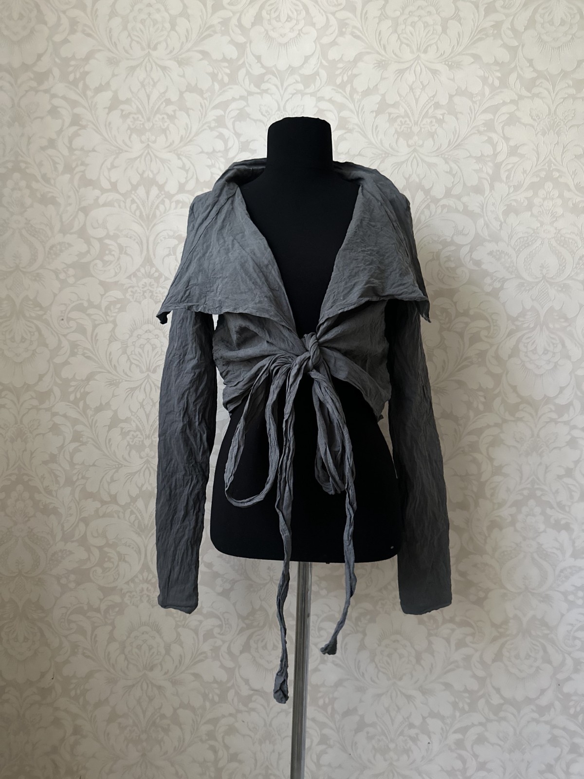 Vintage Sarah Pacini Avant Garde Tie Cardigan Top Y2K Gothic Rick Owens Style