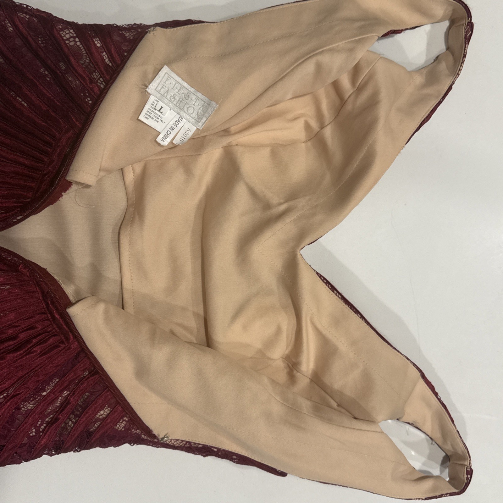 Vintage 90s F.I.E.S.T.A. FASHIONS Burgundy Formal Party Dress Maxi Perfect