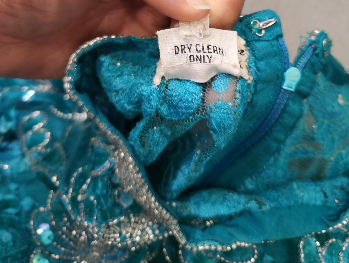 Vintage Judith Ann Creations Dress Womens Small Silk Beaded Cocktail Sequined