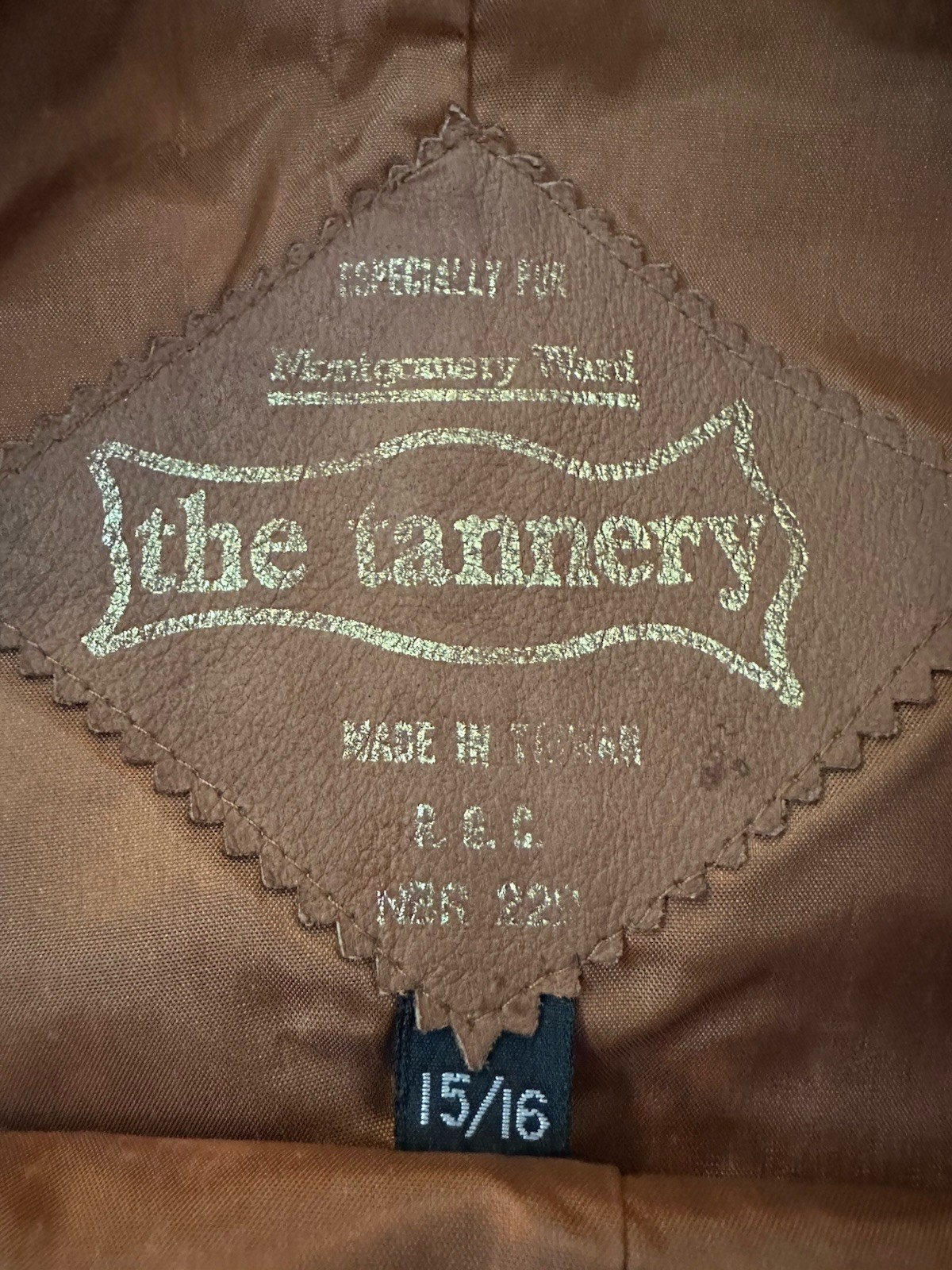 Vintage 70s Montgomery Ward The Tannery Leather Shirt/Top Size 15/16