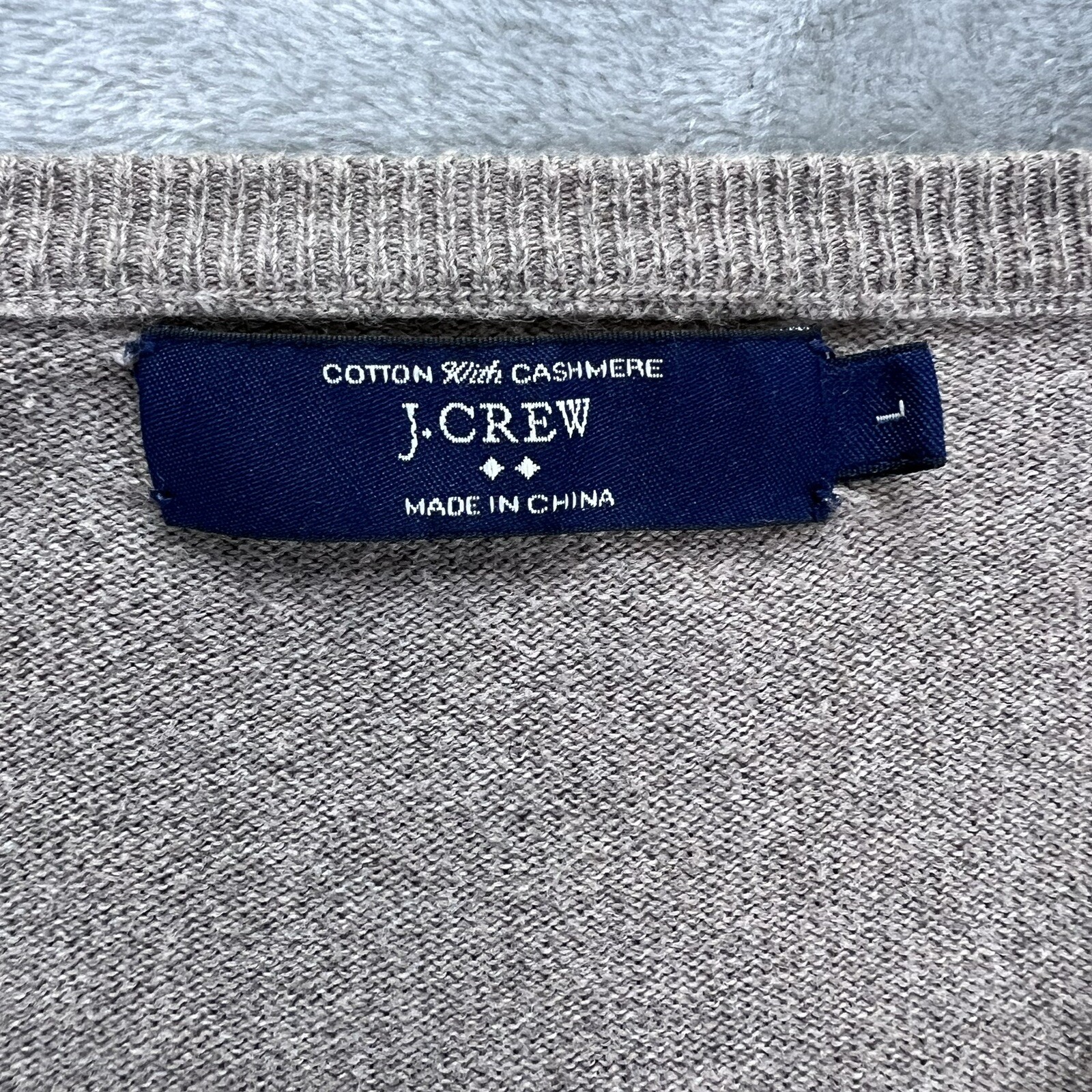 J. Crew Vintage Cashmere Cotton Blend Sweater V Neck Women’s Large