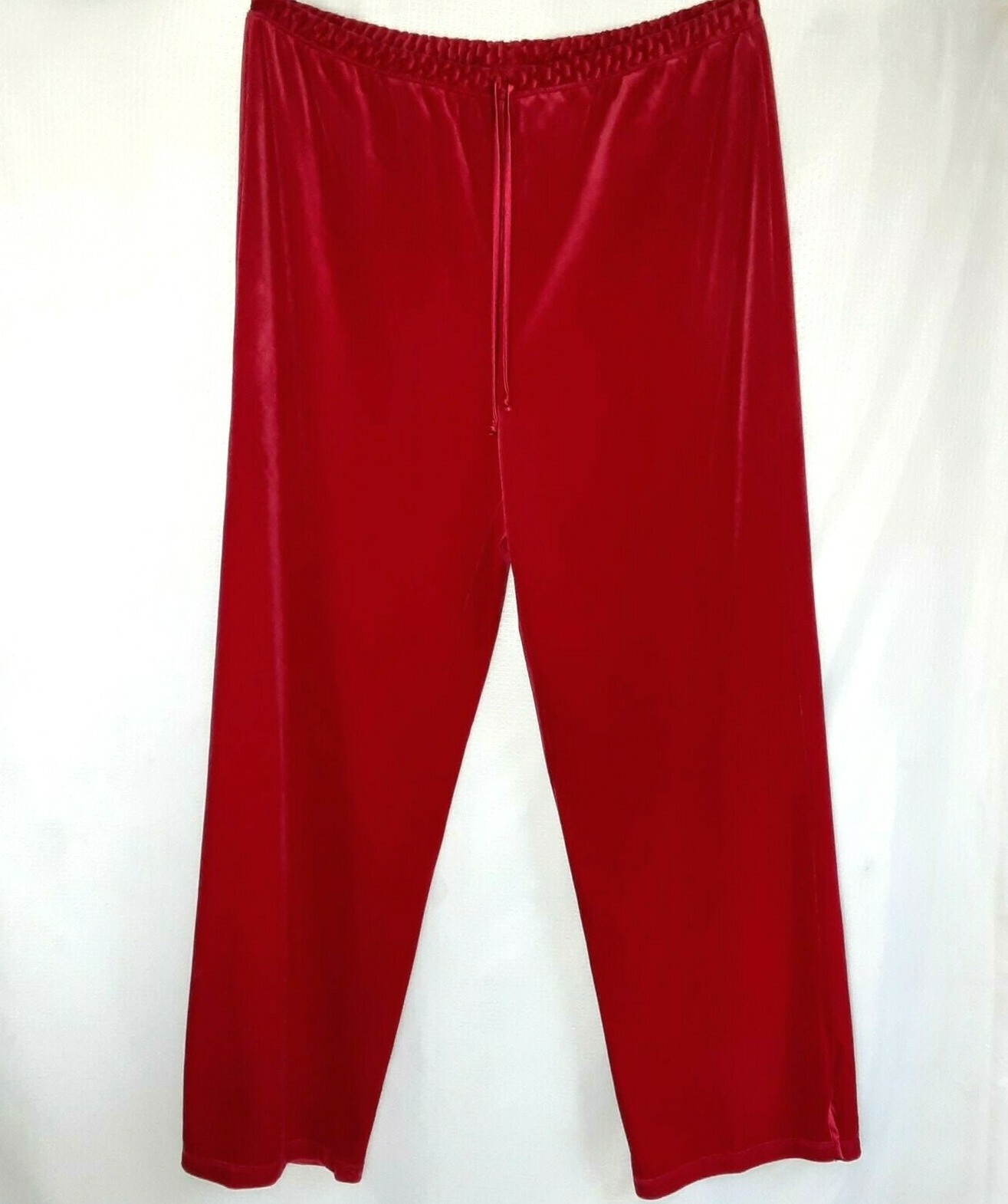 Vtg Sag Harbor Raised Diamond Crushed Velvet w/Charmeuse Satin Trim PJ Set LG
