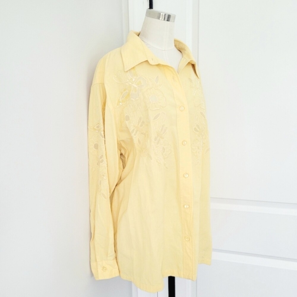 Vintage Quaker Factory Beaded Sequin Floral Button-Up Top Sz 1X NWOT Gift