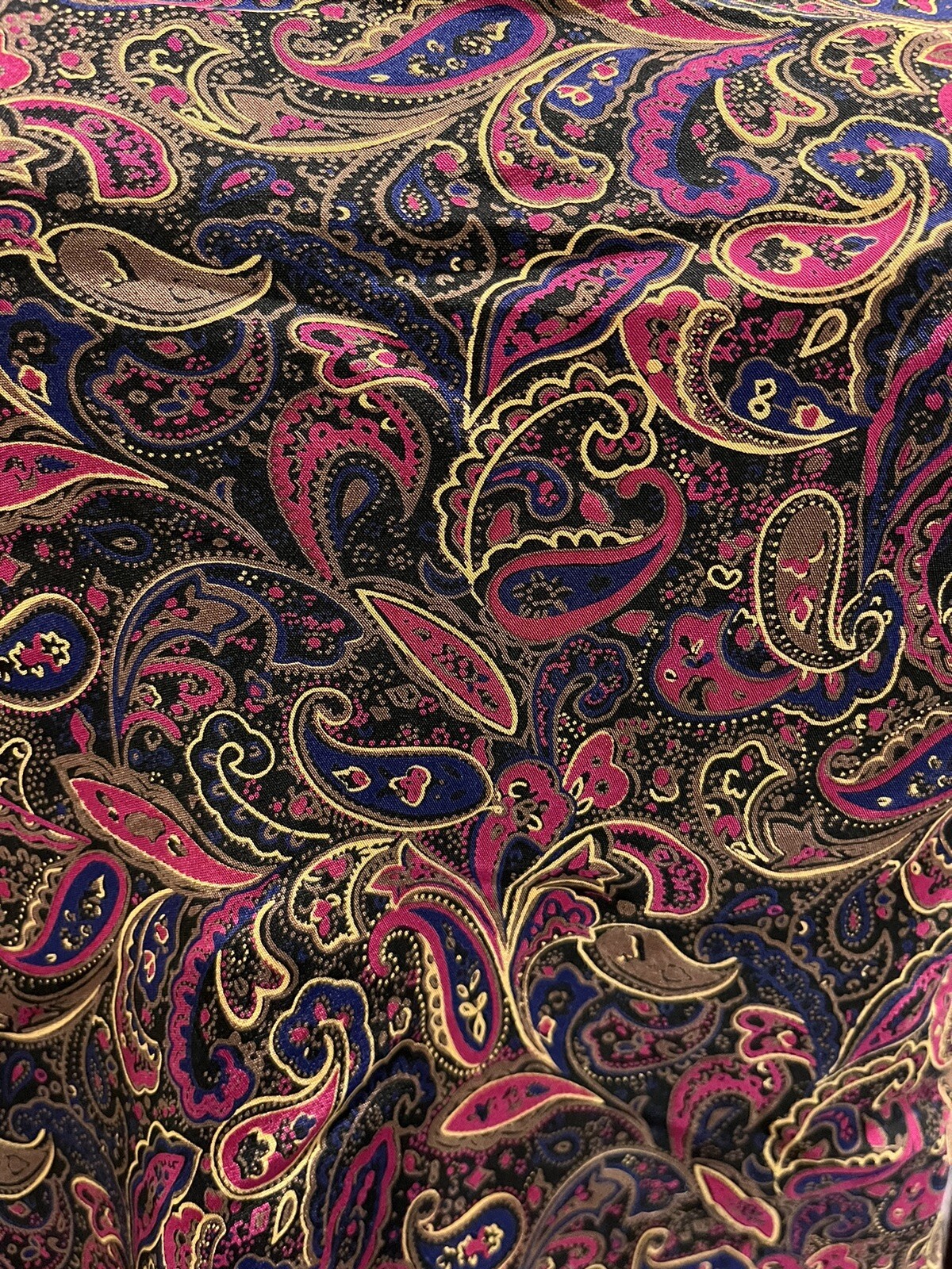 VTG 90’s ANN MAY Women’s Purple Multi Paisley 100% Silk Long Sleeves Blouse L