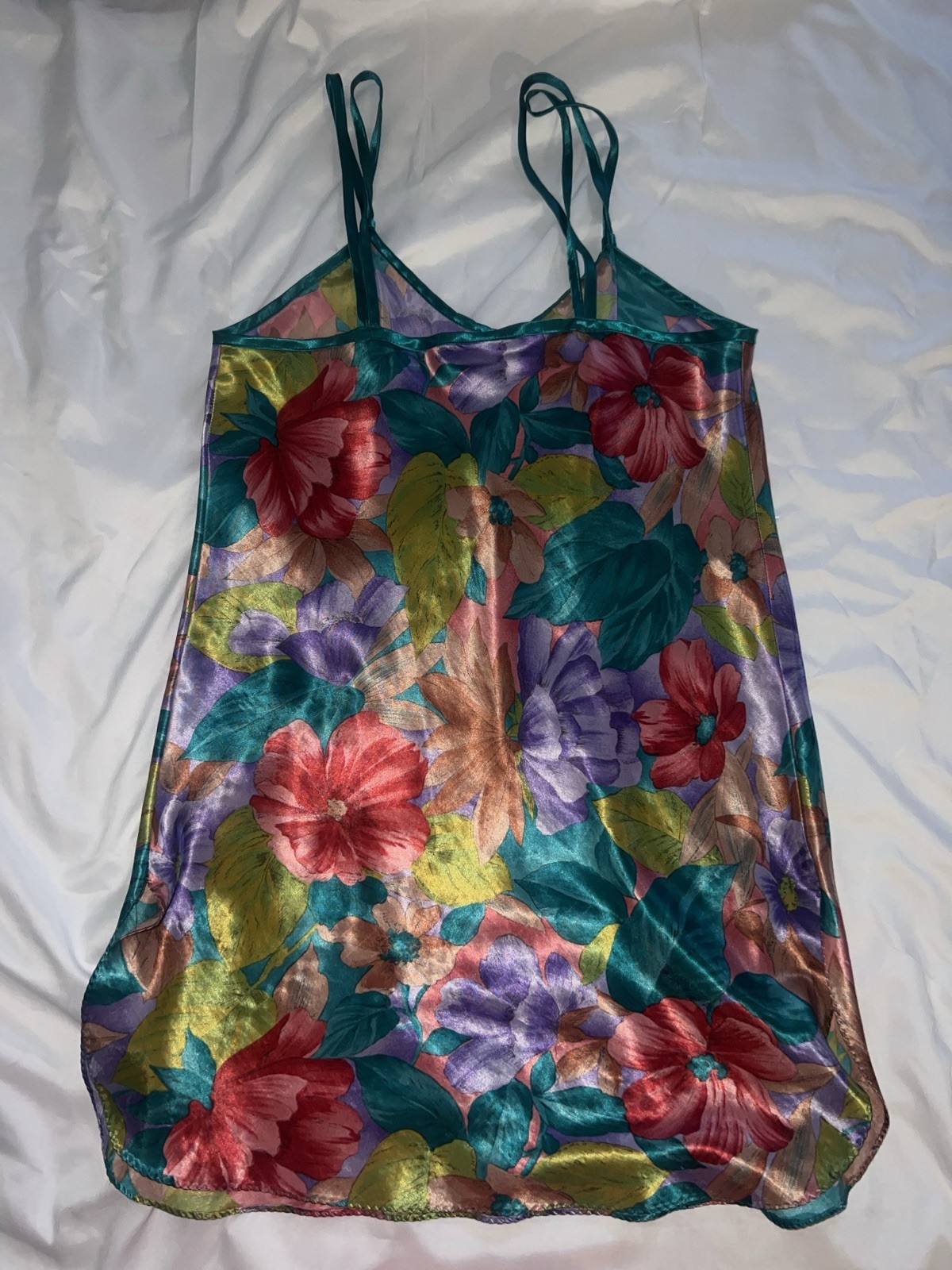 Vintage 90s Jones New York Floral Nightgown Women’s Satin Sleepwear Y2K