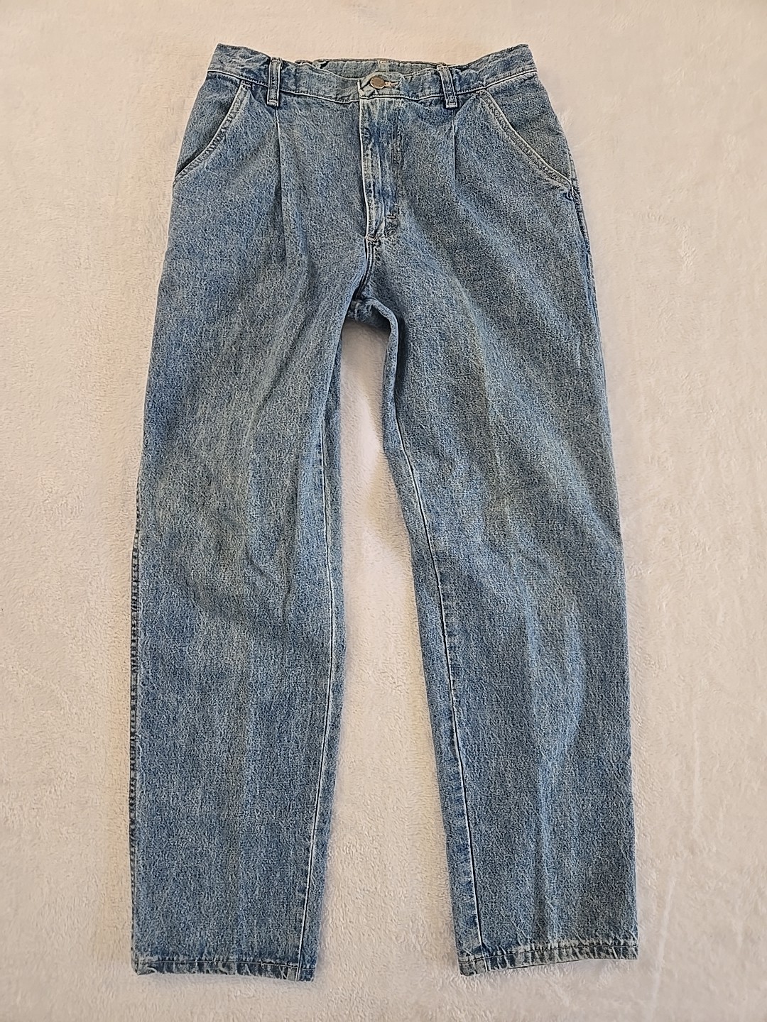 Wrangler Vtg 1997 American Hero Pleated Denim Jeans Womans Sz 30×30 USA Relaxed