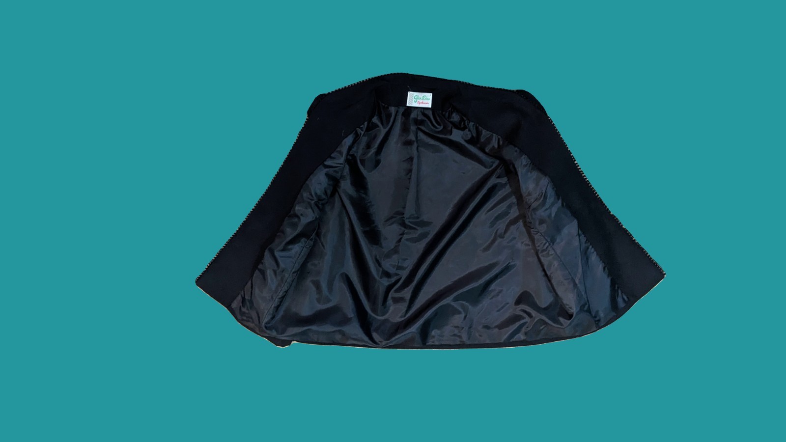 Glen Echo Sportswear Vintage Black Open Front Blazer Size M Preowned