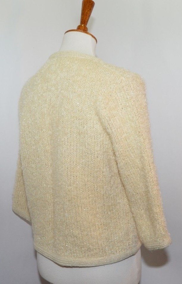 VTG Milrank Sweater Cover Up Mother of the Bride Glittery Sparkle Womens L USA