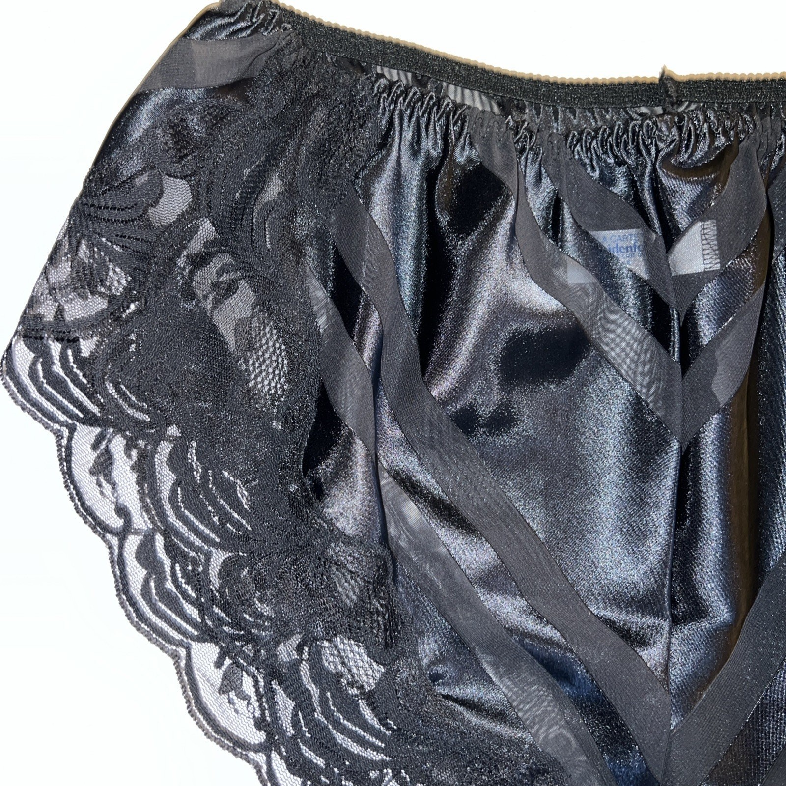 Vtg Maidenform Chantilly Panties Black Lace Trim Women’s Sz 7 A La Carte 93612