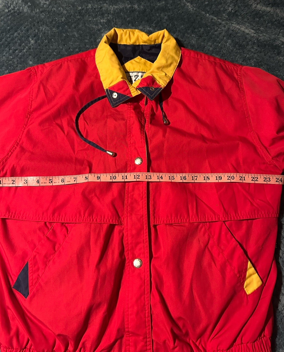 Vintage Izzi Jacket Coat Colorblock Red Yellow Blue Women’s Large Windbreaker