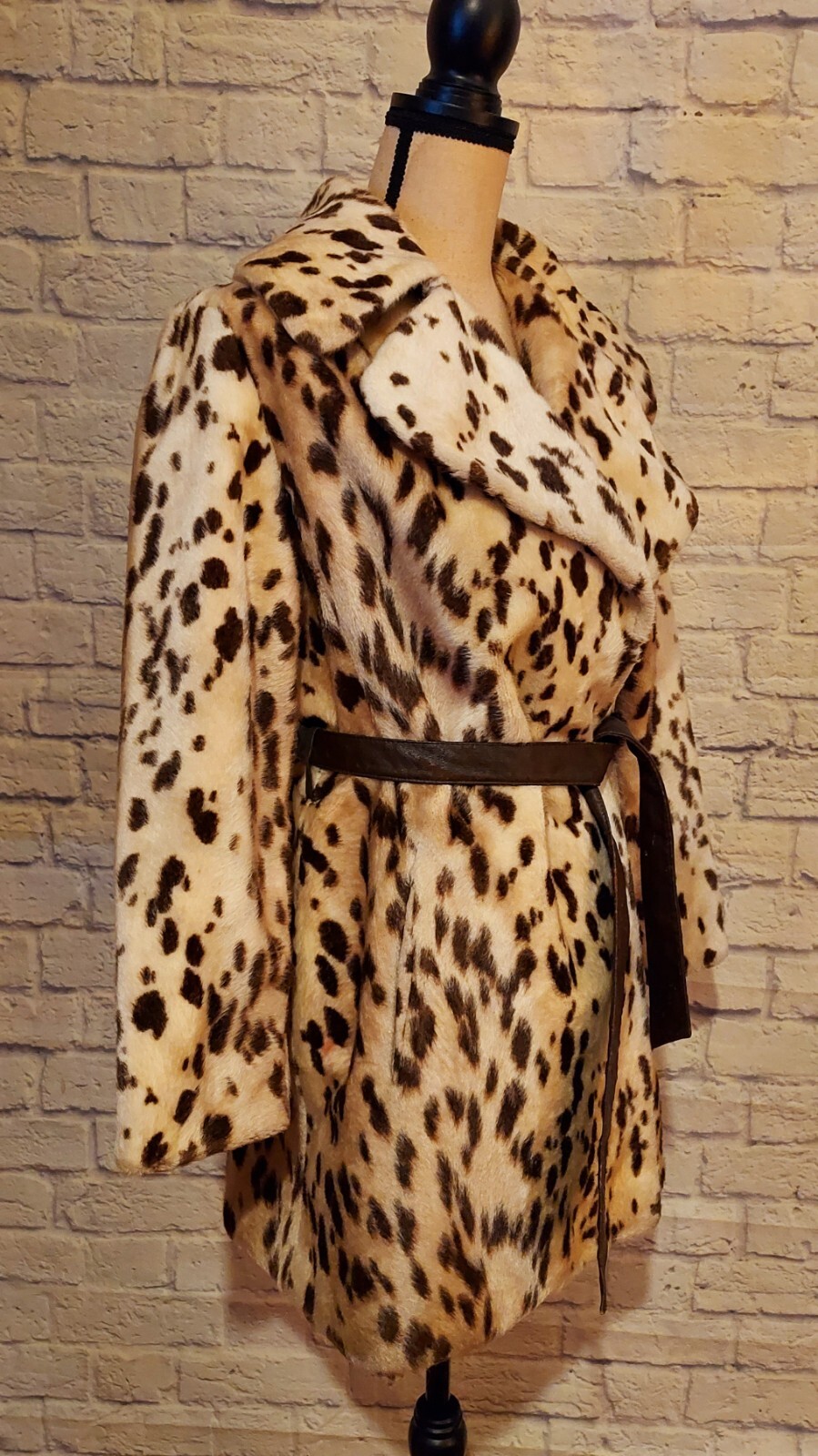 Vintage 60s La France 'Safari’ Russel Taylor Cheetah Leopard Faux Fur Coat S/M