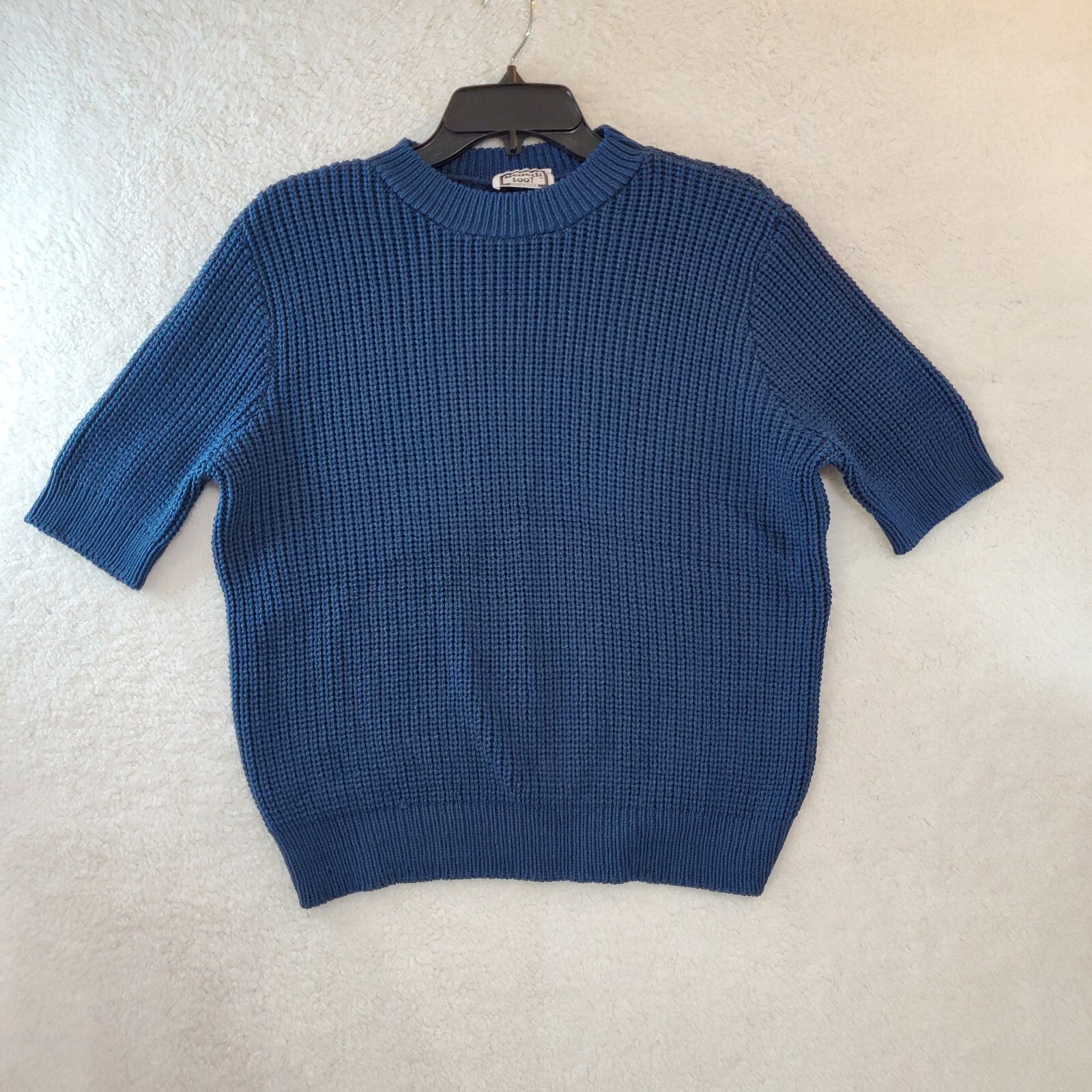 Vintage Kenneth Too! Short Sleeve Crew Neck Sweater Blue M