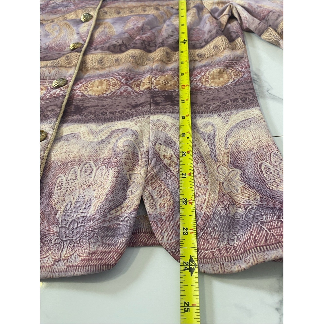 Whirlaway Frocks Paisley Jacket Blazer Vintage Boho Purple Gold Size 16 Women