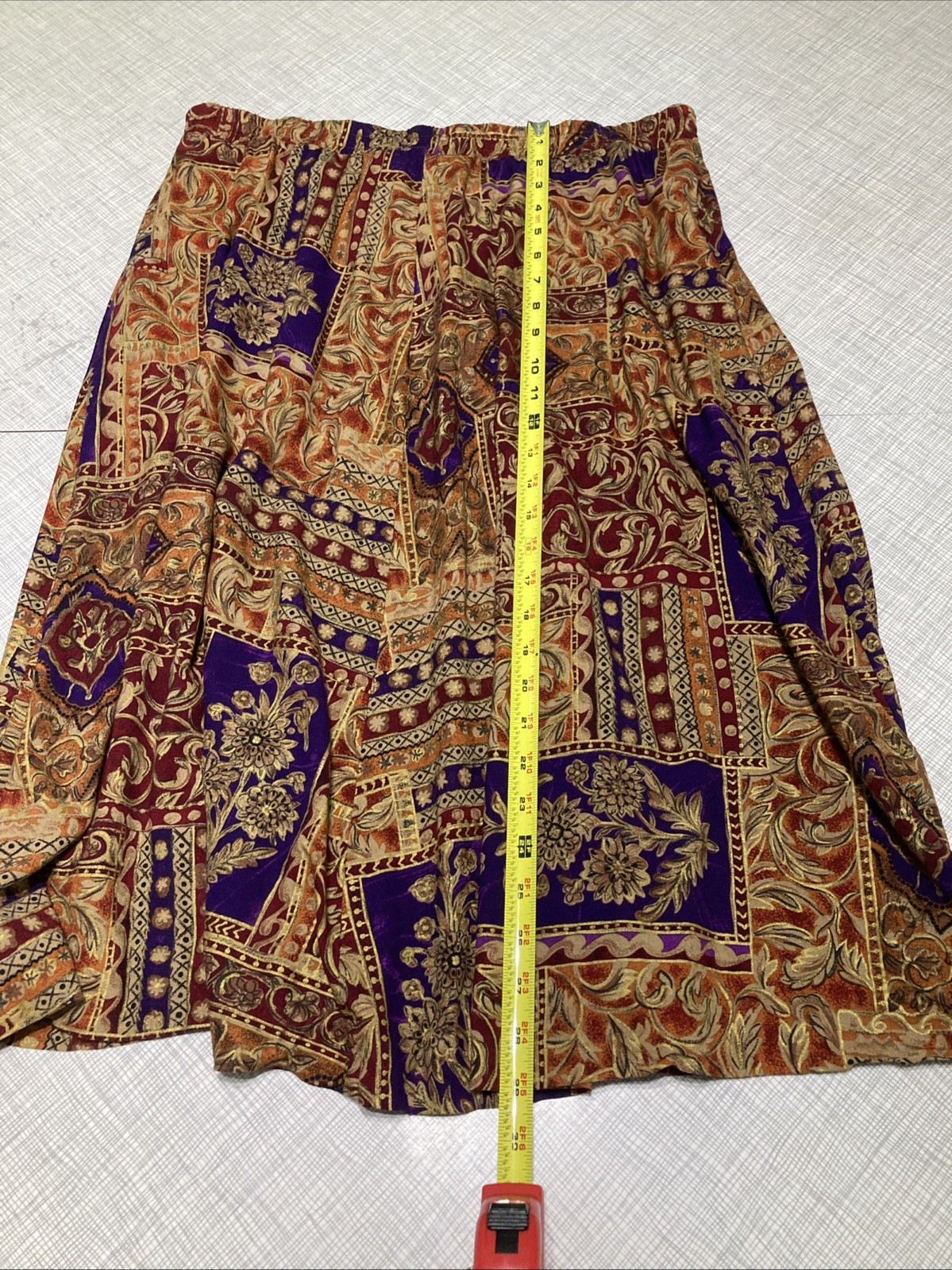 Vtg 80s 90s More Jazz Rayon Blouse Skirt Set Plus Sz 18 Tapestry Boho Floral USA