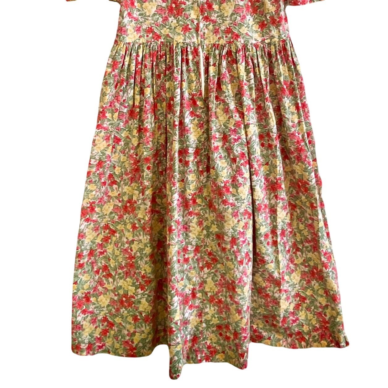 Vintage Laura Ashley Floral Cotton Tea Dress UK10 US6 Made in Great Britain